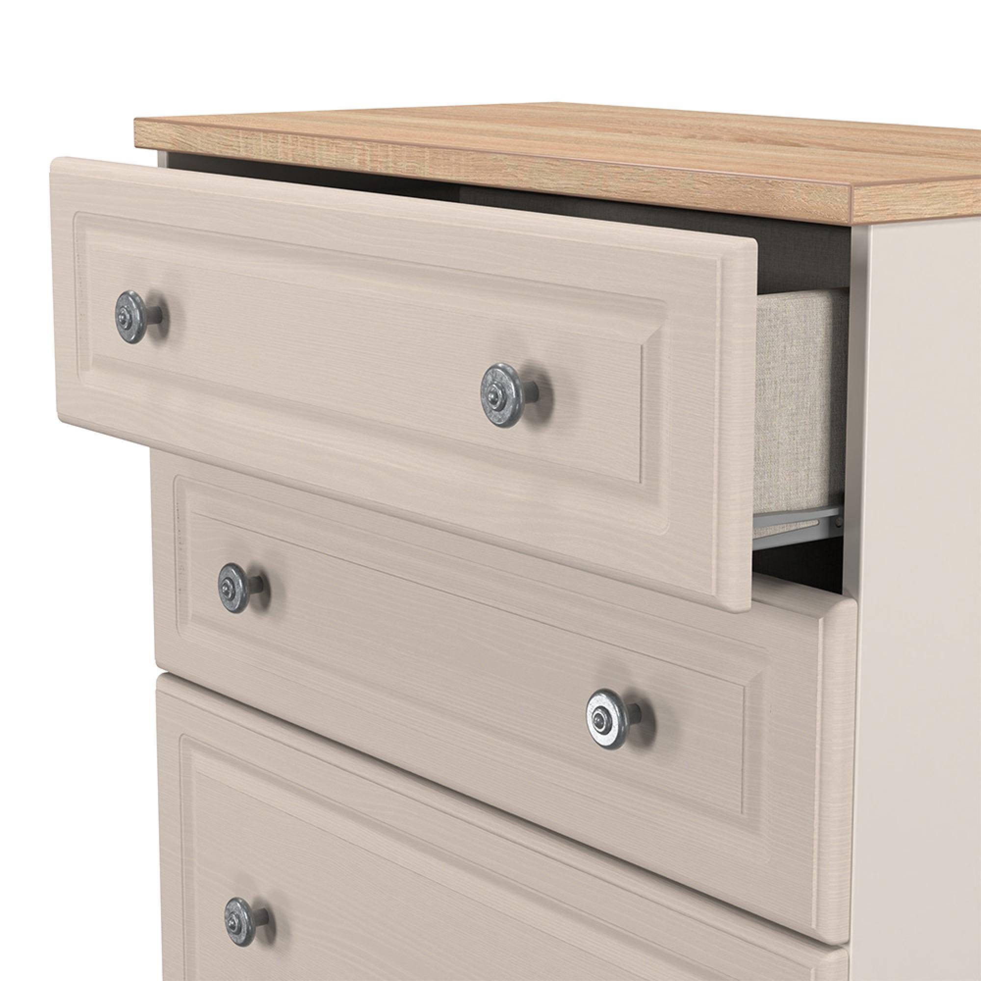 Norfolk Chest - Deep - 4 Drawer - Cashmere and Oak