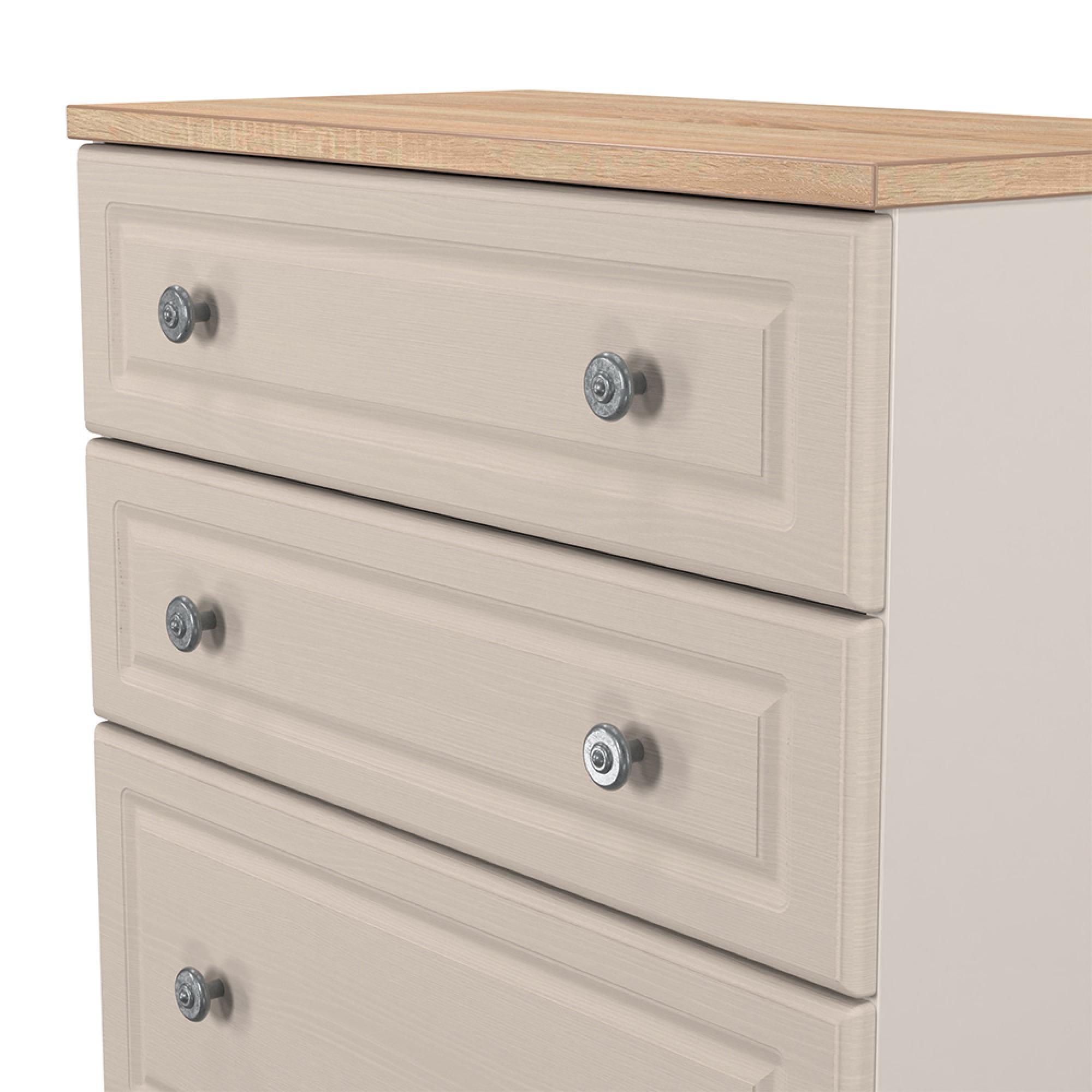 Norfolk Chest - Deep - 4 Drawer - Cashmere and Oak