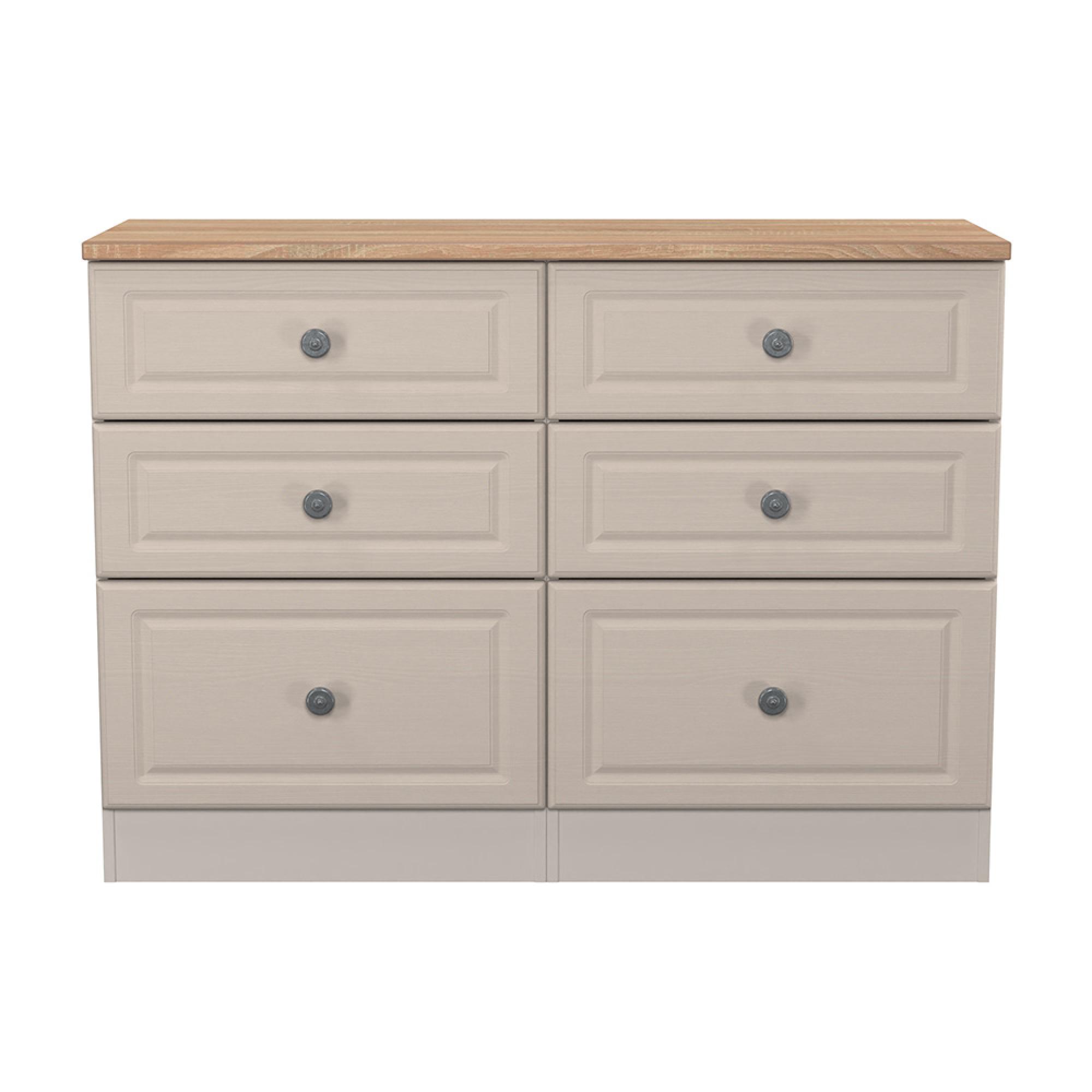 Norfolk Chest - Midi - 6 Drawer - Cashmere and Oak