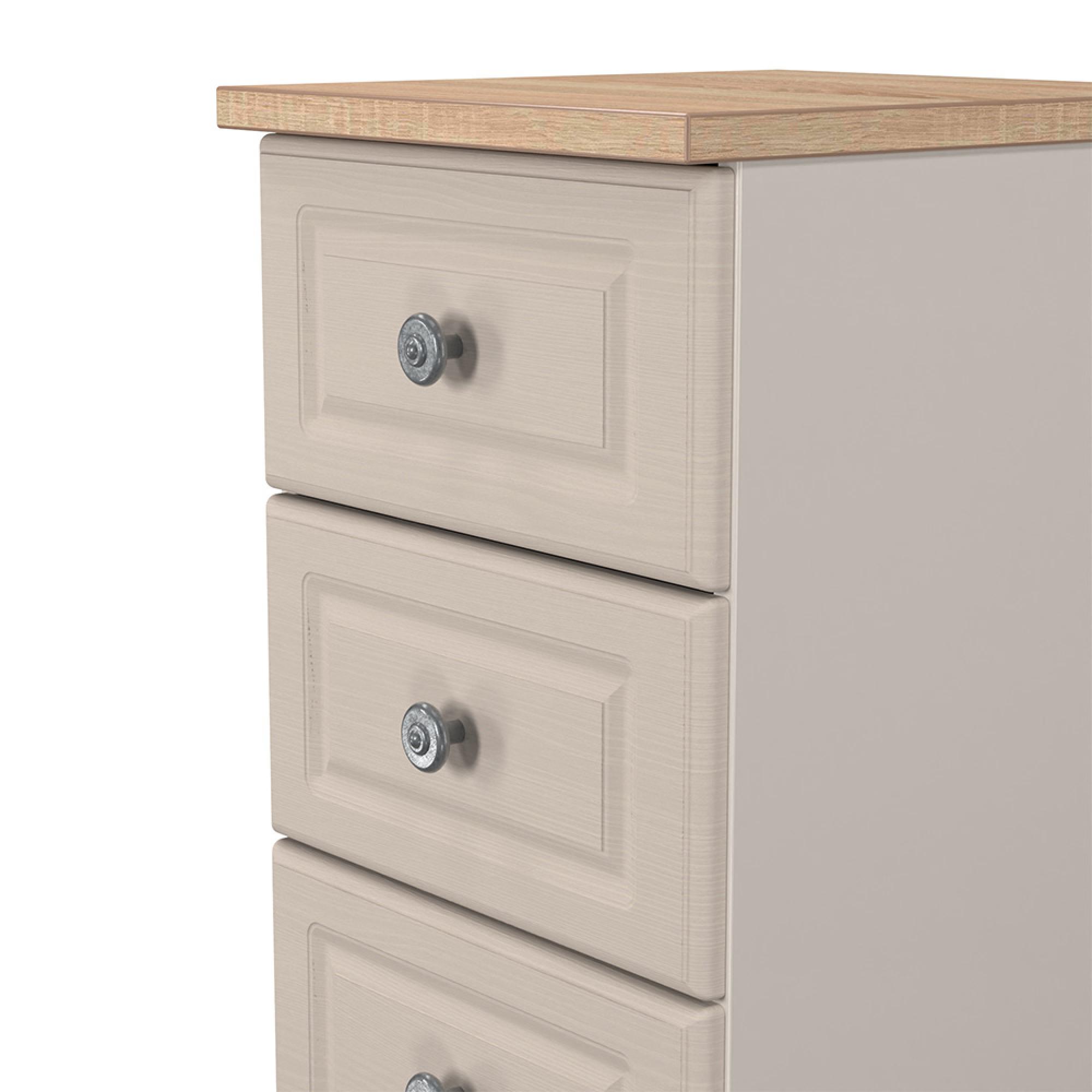 Norfolk Chest - Narrow - 5 Drawer - Cashmere and Oak