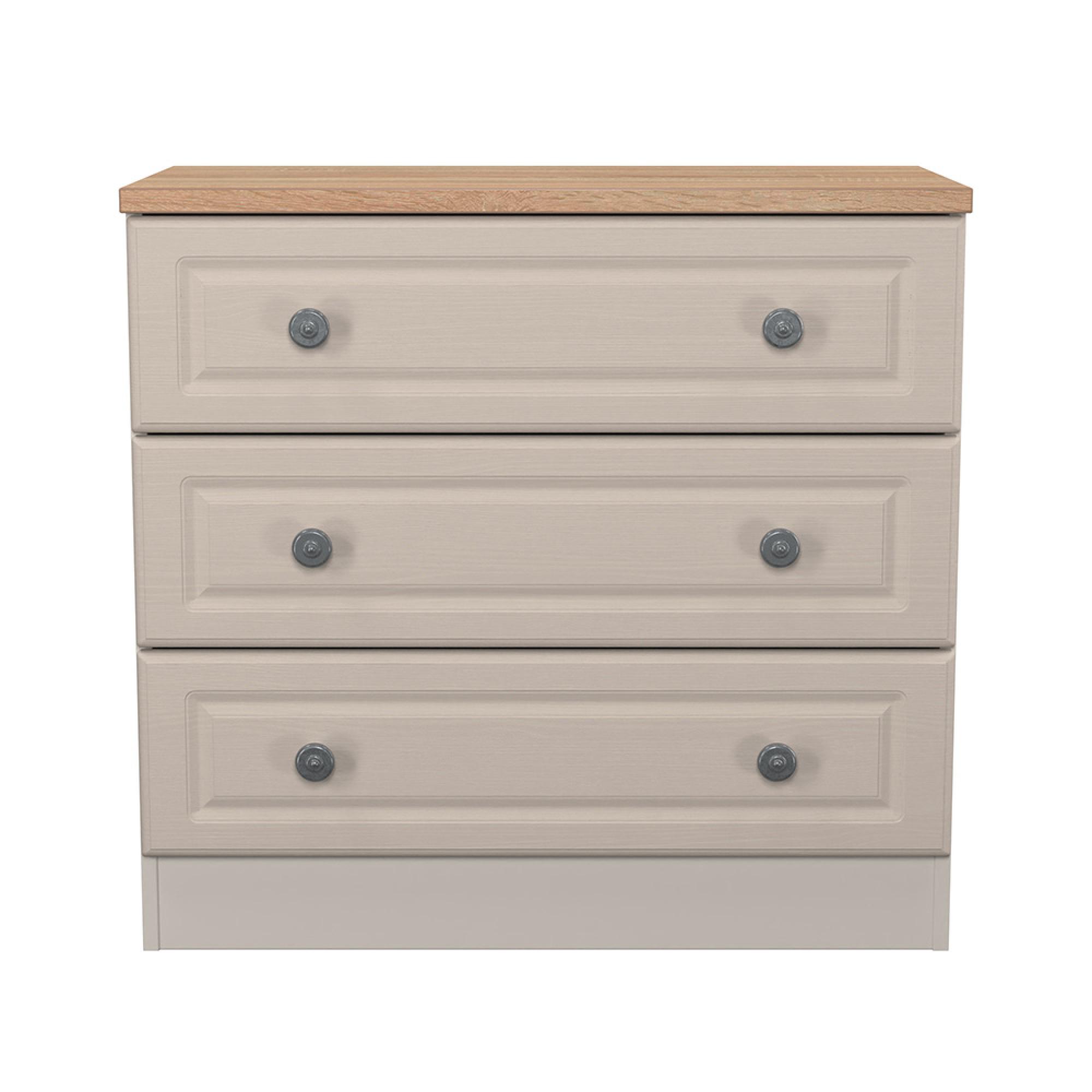 Norfolk Chest - Small - 3 Drawer - Cashmere and Oak