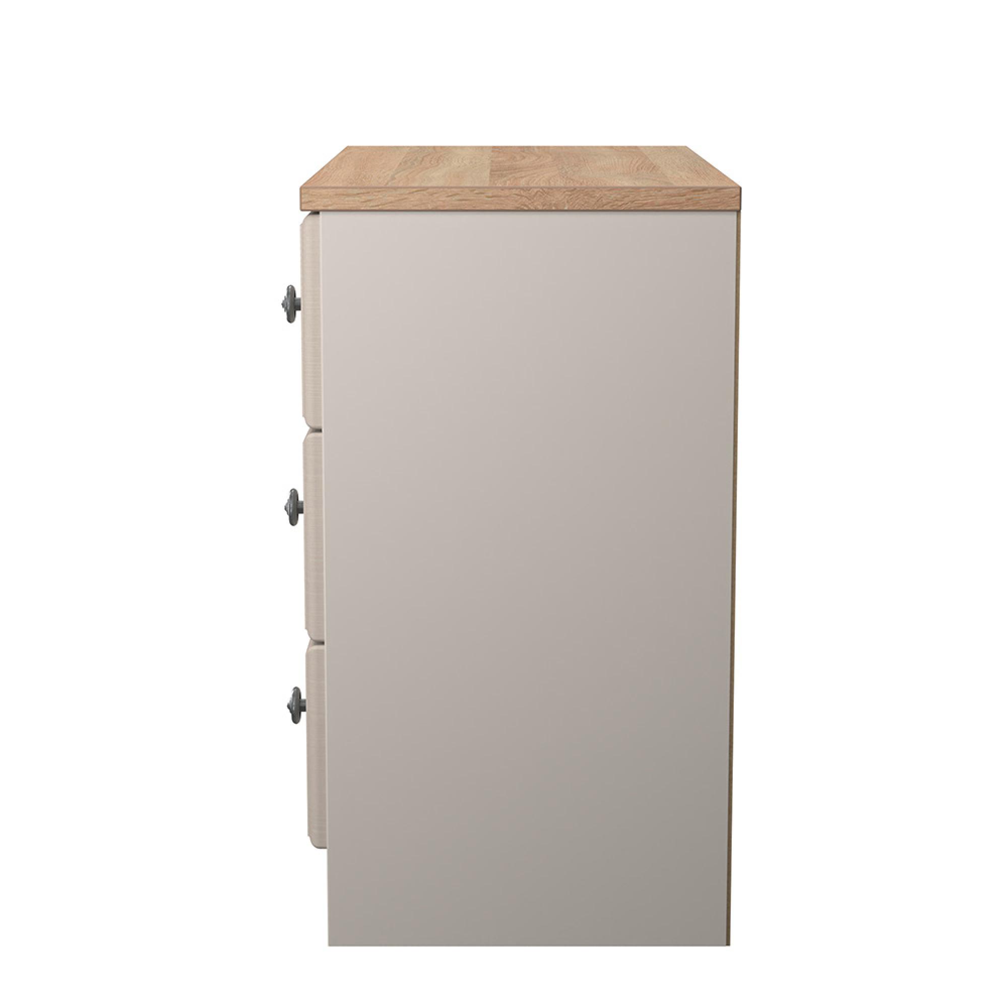 Norfolk Chest - Small - 3 Drawer - Cashmere and Oak
