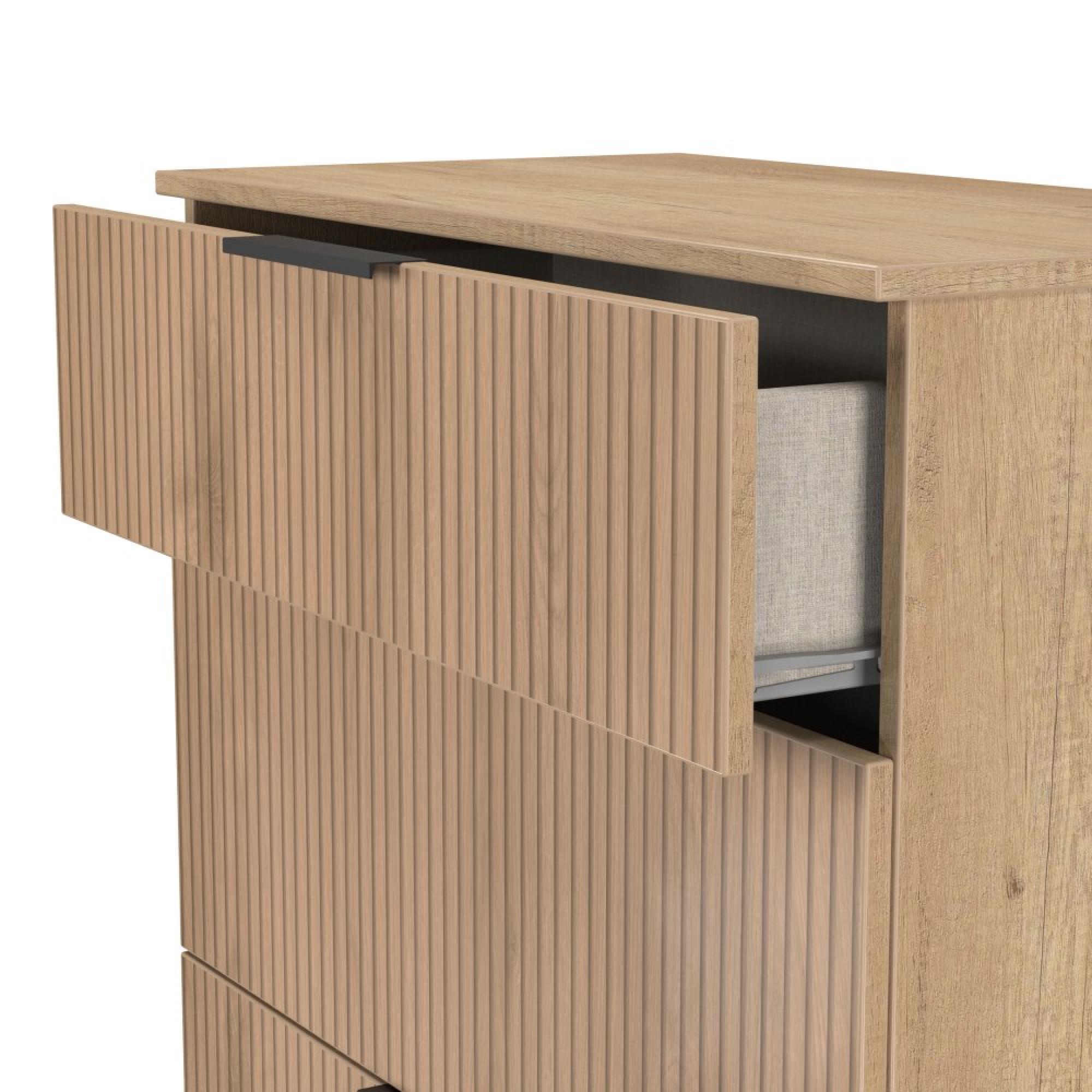 Java Fluted Chest - 3 Drawer - Deep - Natural and Nebraska