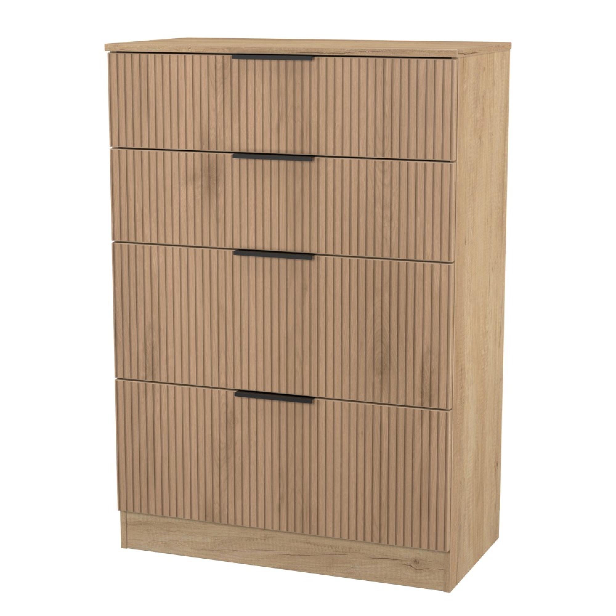 Java Fluted Chest - 4 Drawer - Deep - Natural and Nebraska
