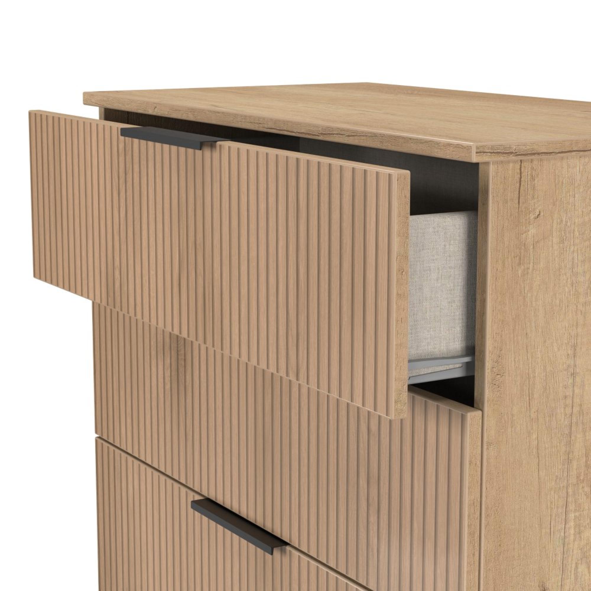 Java Fluted Chest - 4 Drawer - Deep - Natural and Nebraska