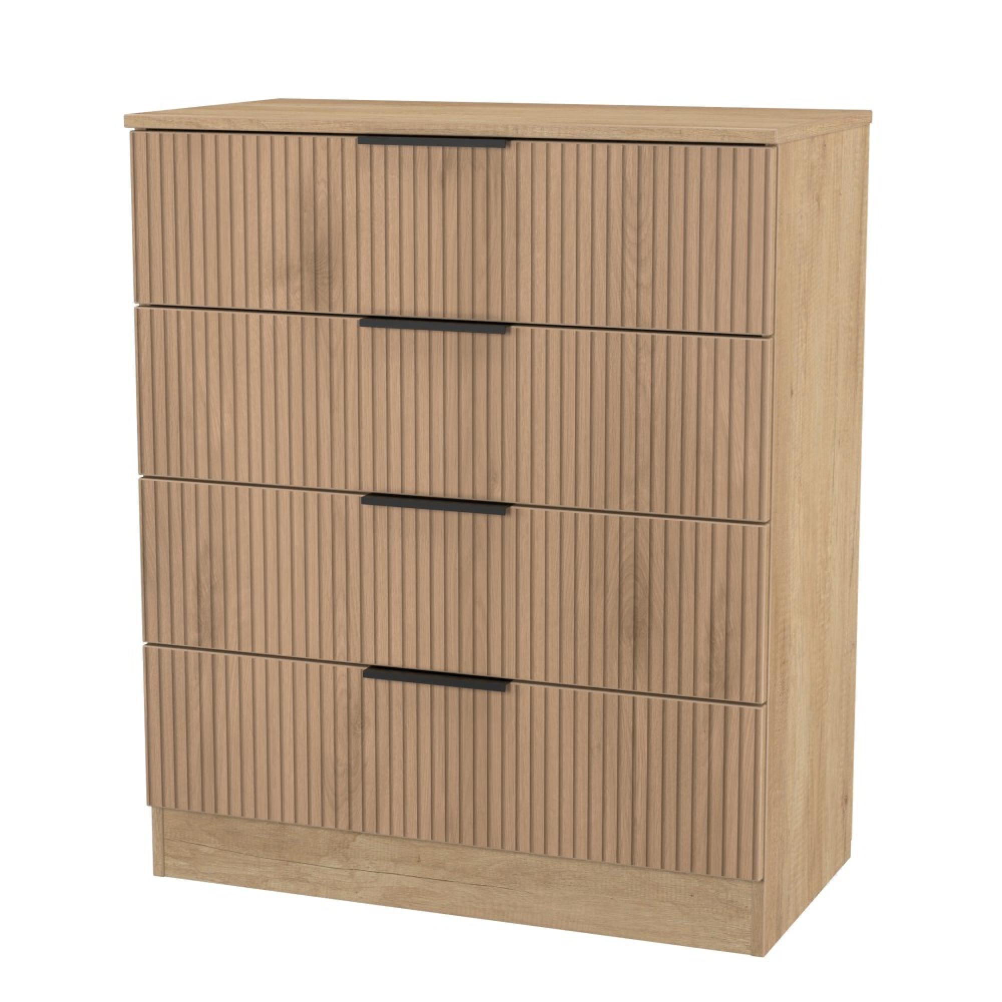Java Fluted Chest - 4 Drawer - Natural and Nebraska