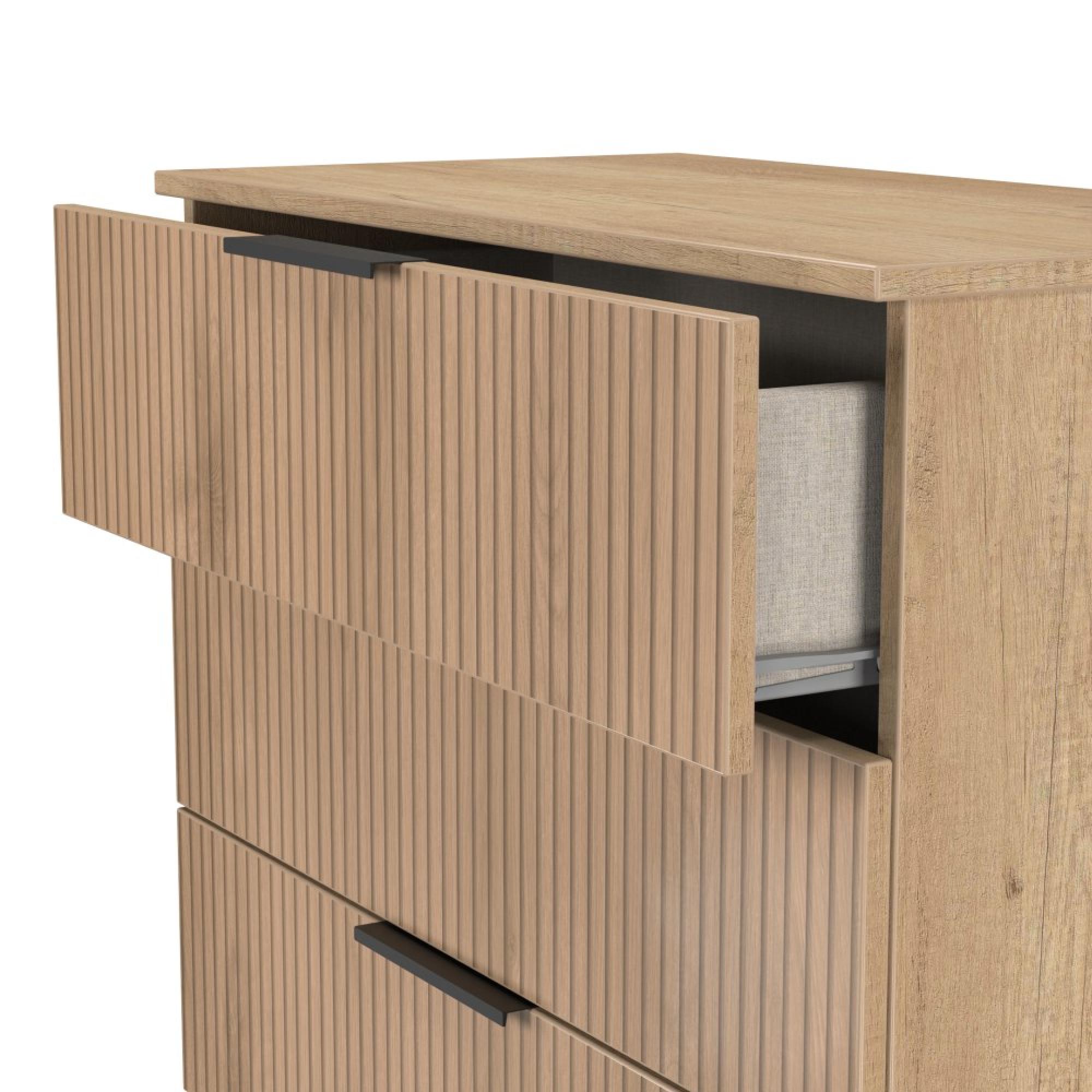 Java Fluted Chest - 4 Drawer - Natural and Nebraska