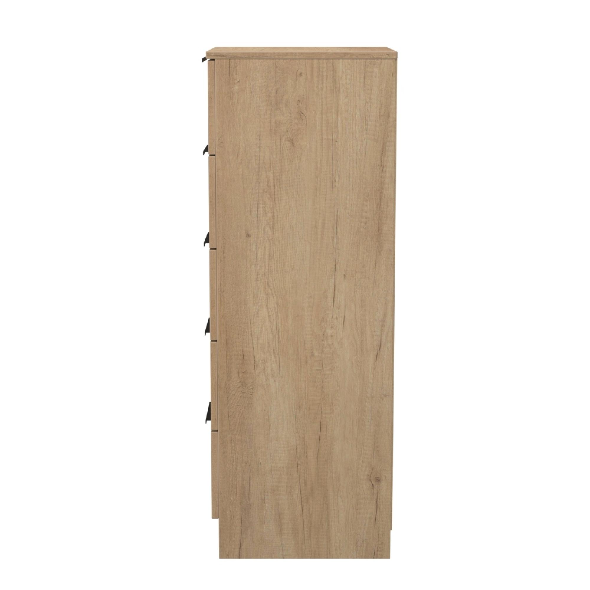Java Fluted Chest - 5 Drawer - Narrow - Natural and Nebraska