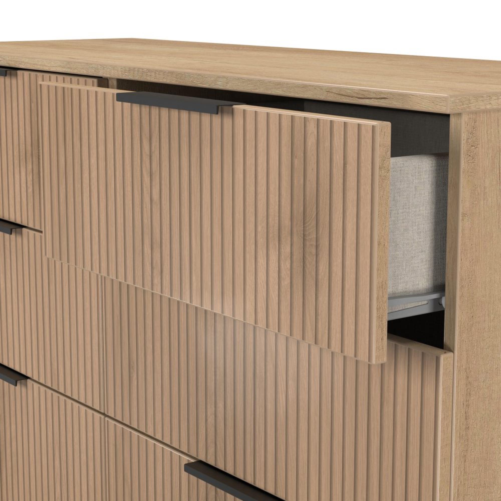 Java Fluted Chest - 6 Drawer - Midi - Natural and Nebraska