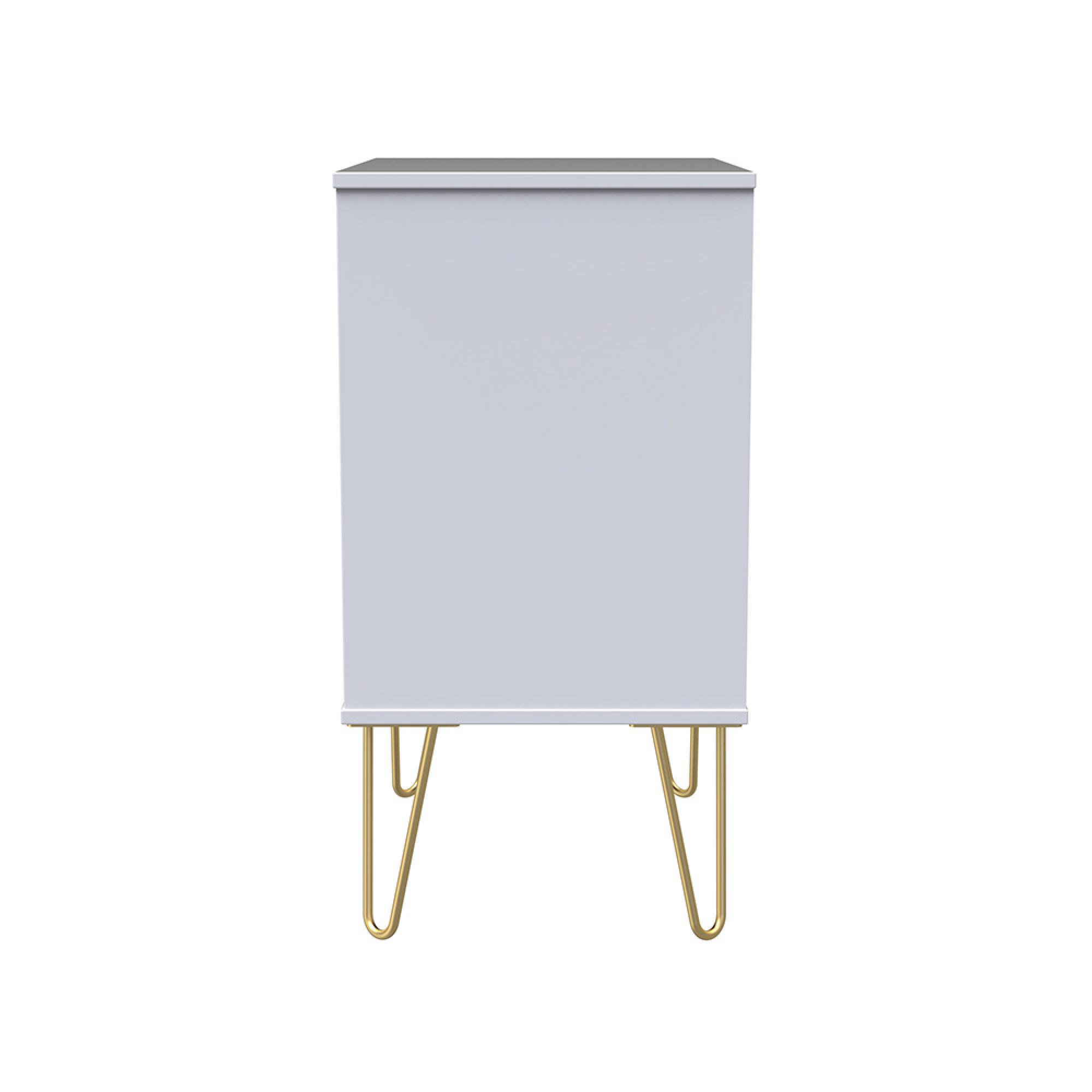 Diamond Midi Chest - 3 Drawer - with Gold Hairpin Legs - Black and White
