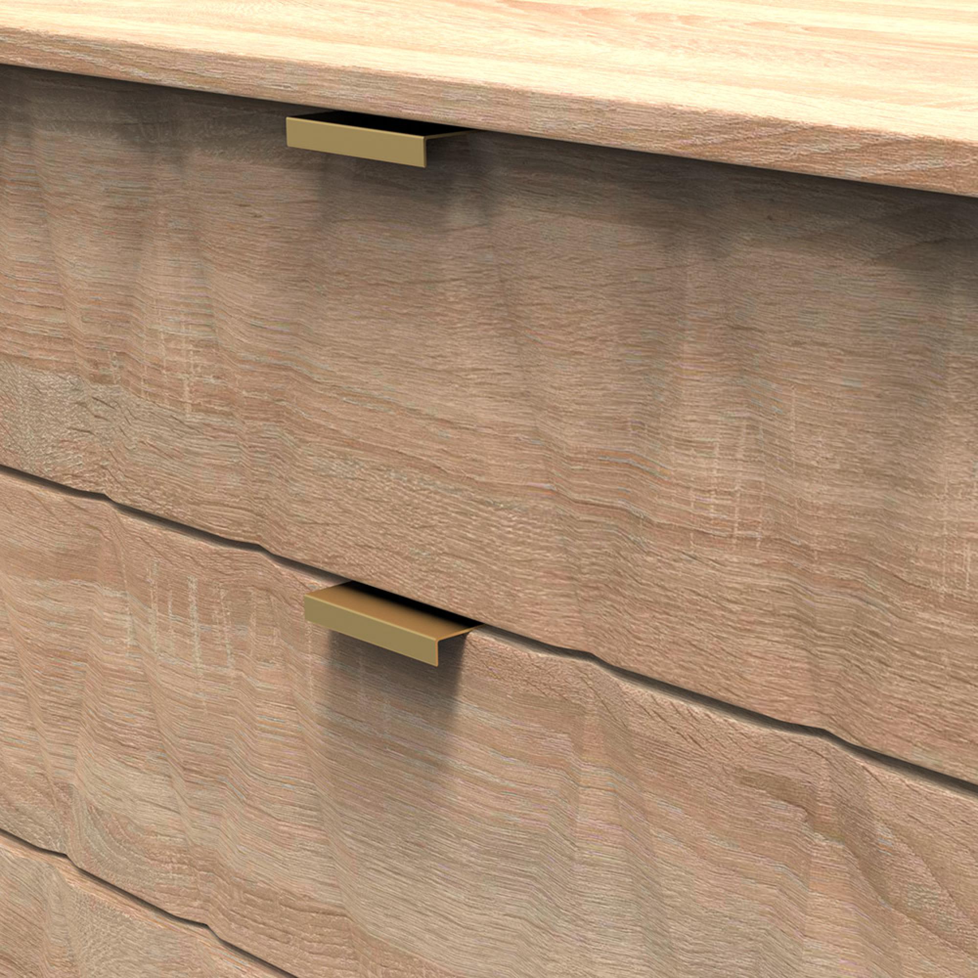 Diamond Chest - 4 Drawer - with Gold Hairpin Legs - Oak
