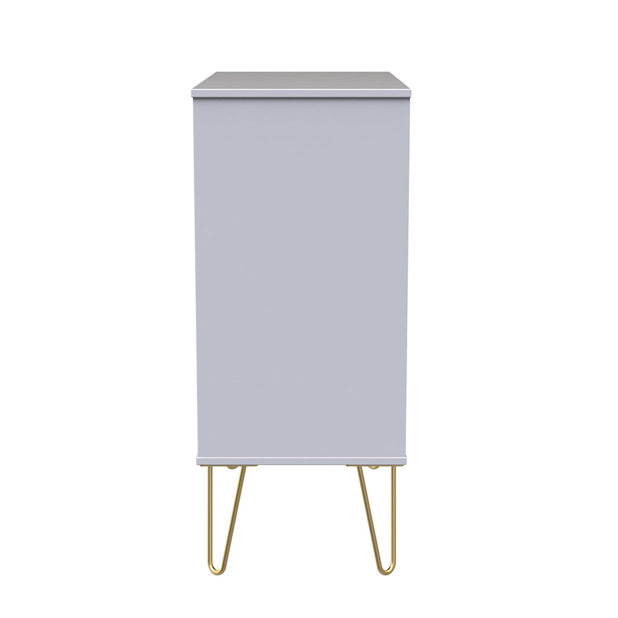 Diamond Chest - 4 Drawer - with Gold Hairpin Legs - White