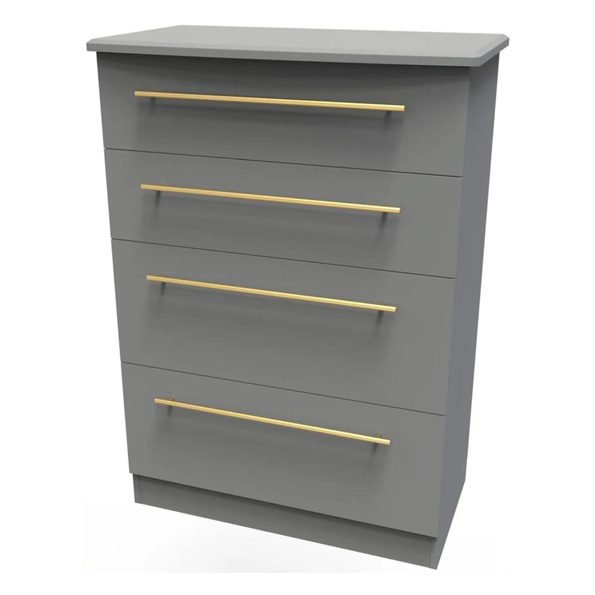 Haworth Chest - 4 Drawer Deep - Grey