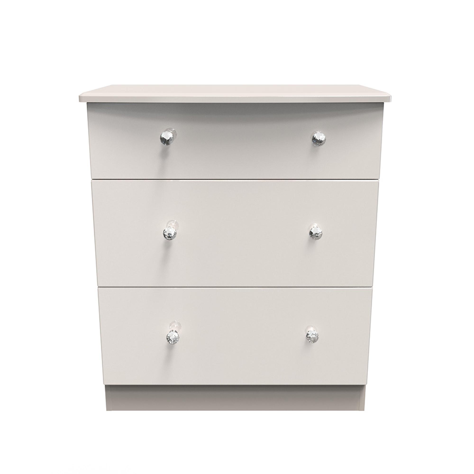 Lumiere Chest - Deep - 3 Drawer - Cashmere Gloss