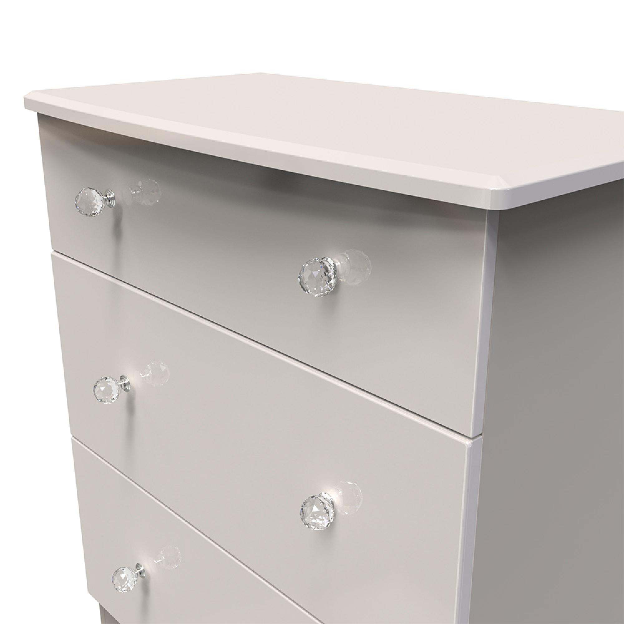 Lumiere Chest - Deep - 3 Drawer - Cashmere Gloss