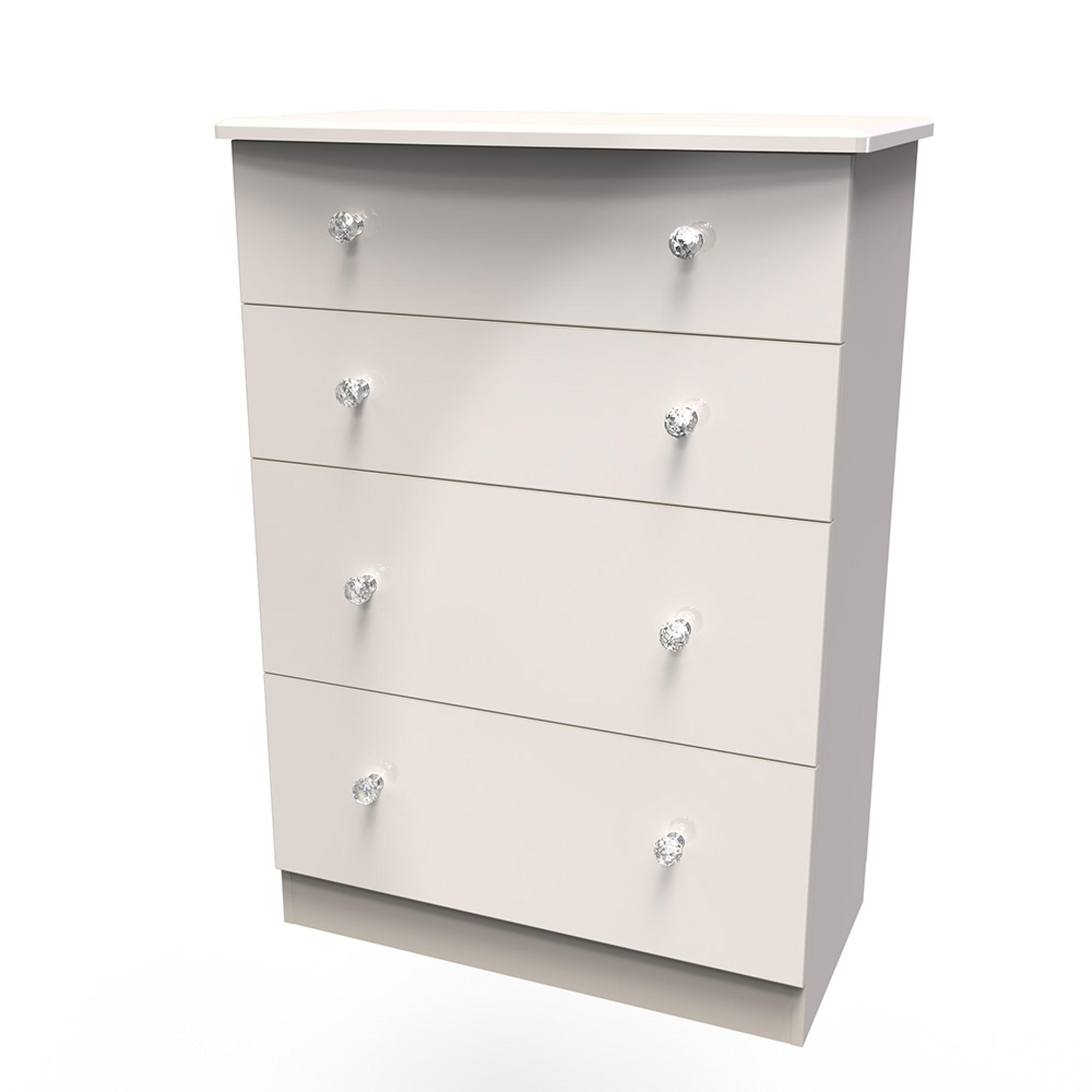 Lumiere Chest - Deep - 4 Drawer - Cashmere Gloss