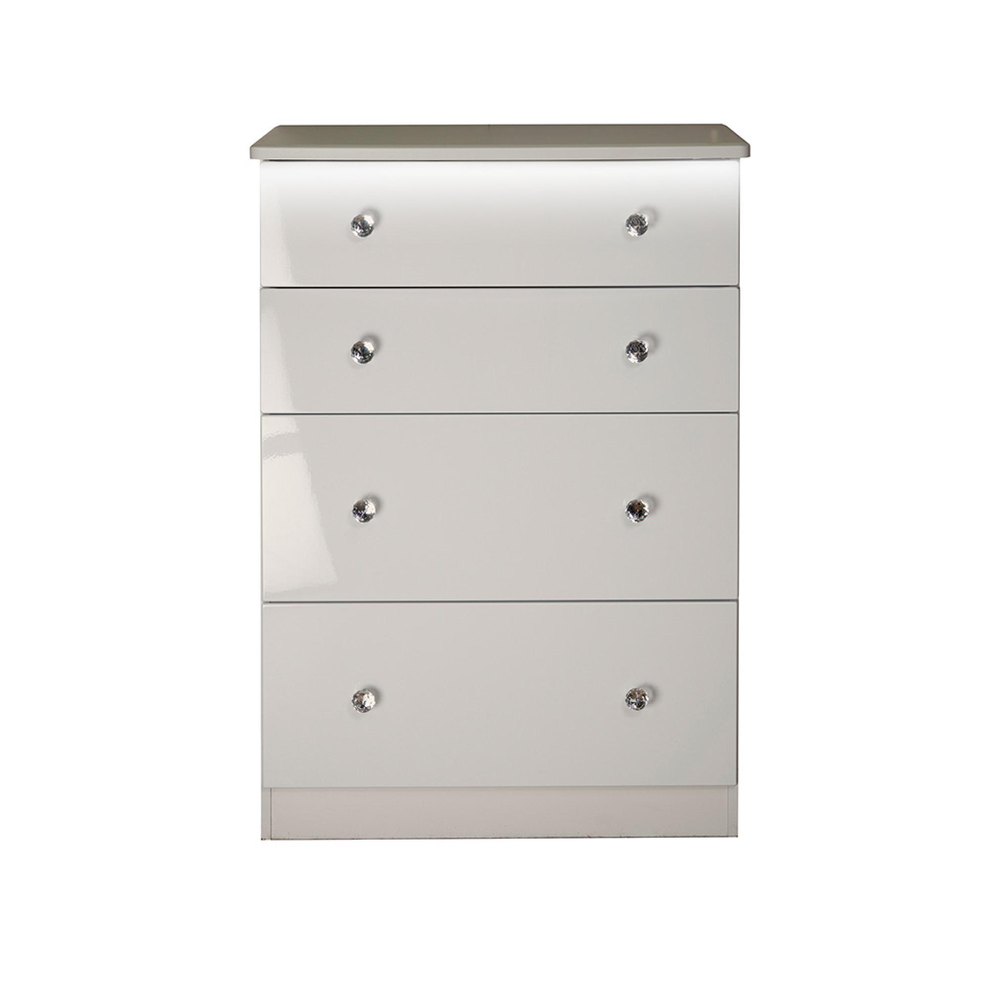 Lumiere Chest - Deep - 4 Drawer - Cashmere Gloss