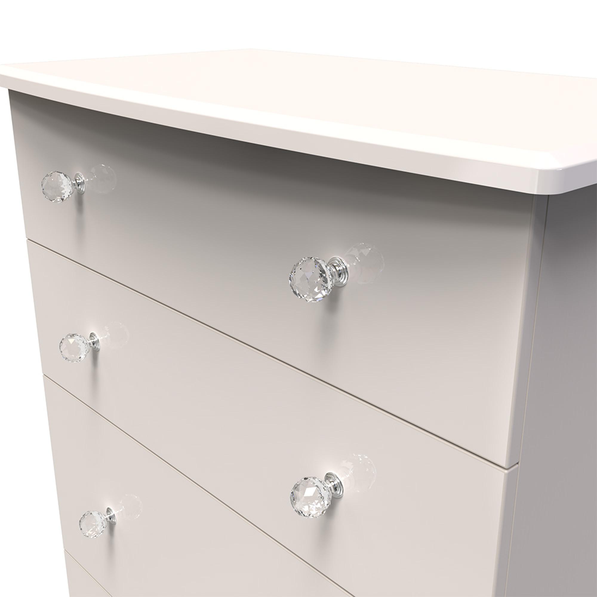 Lumiere Chest - Deep - 4 Drawer - Cashmere Gloss
