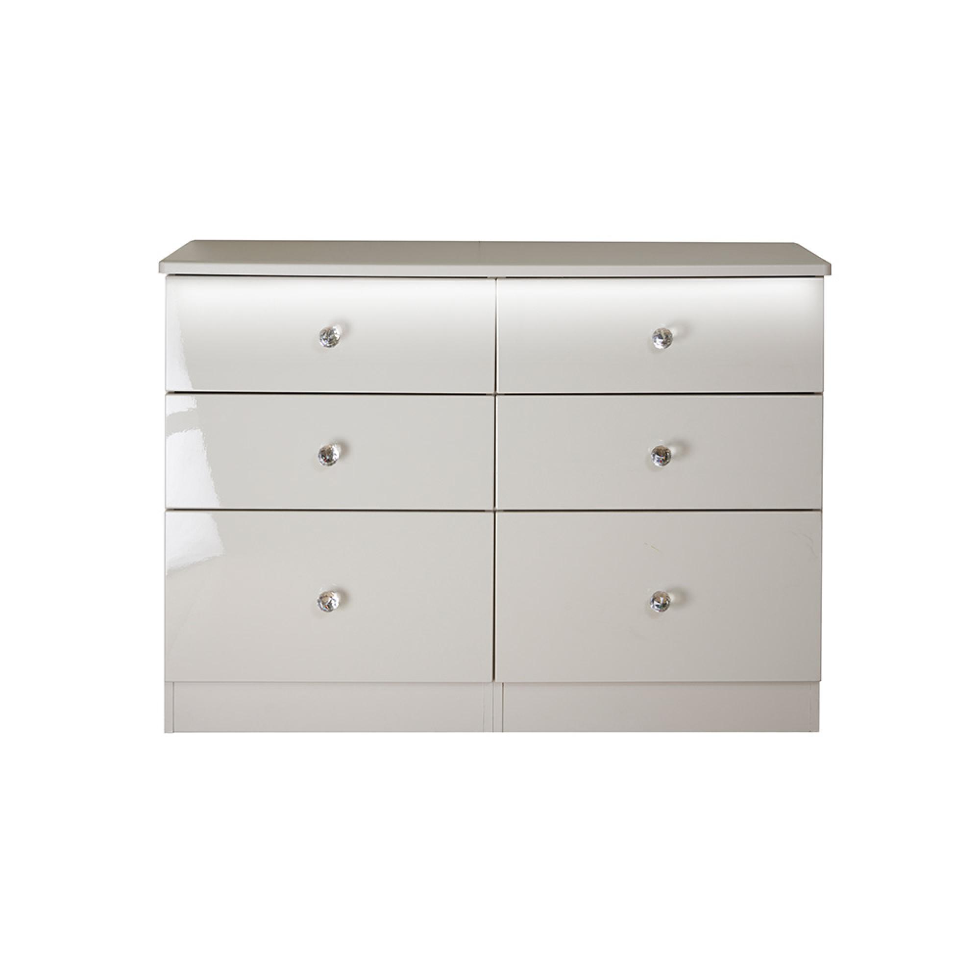 Lumiere Chest - Midi - 6 Drawer - Cashmere Gloss