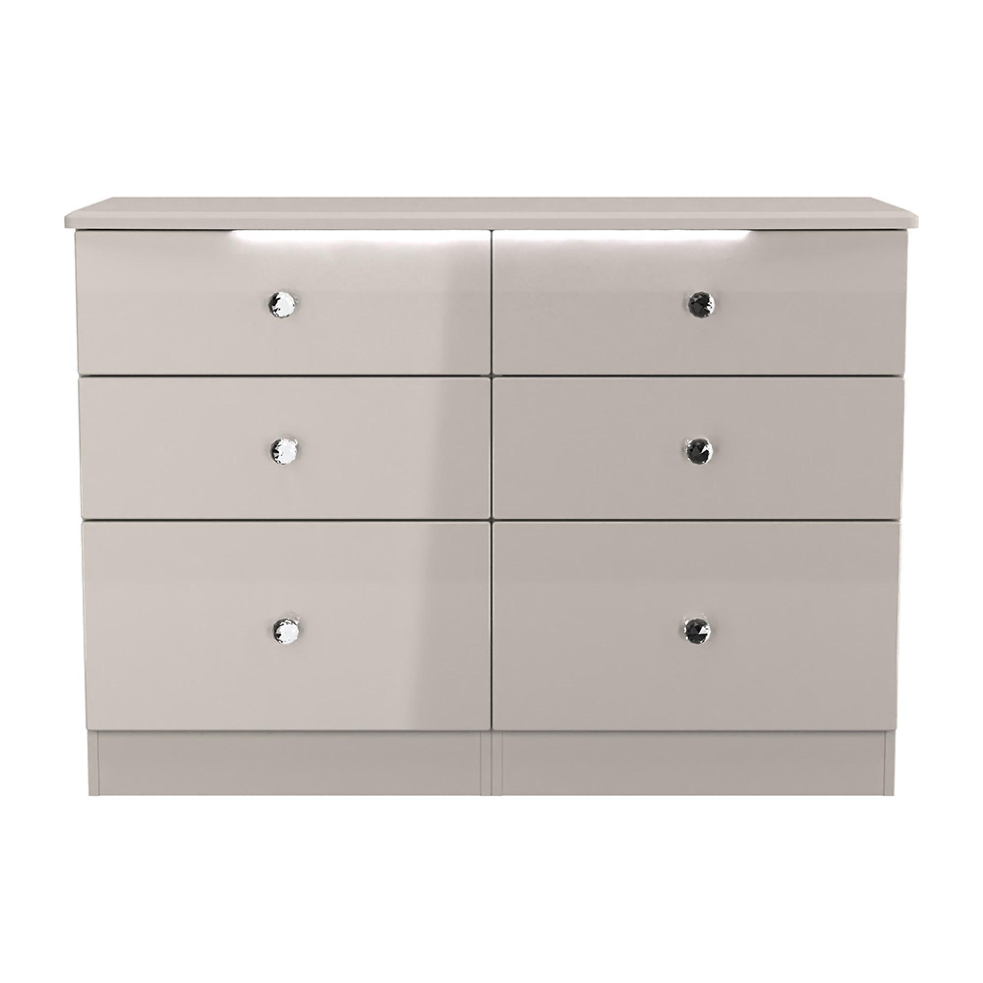 Lumiere Chest - Midi - 6 Drawer - Cashmere Gloss