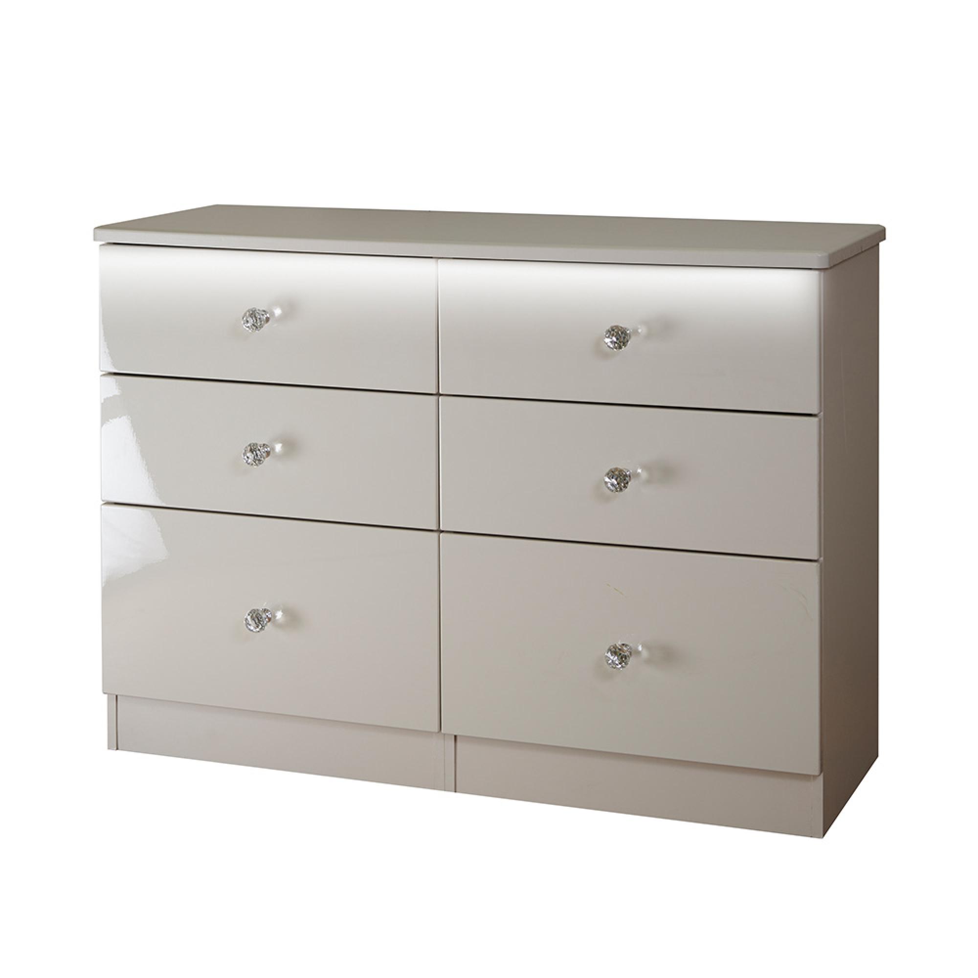 Lumiere Chest - Midi - 6 Drawer - Cashmere Gloss