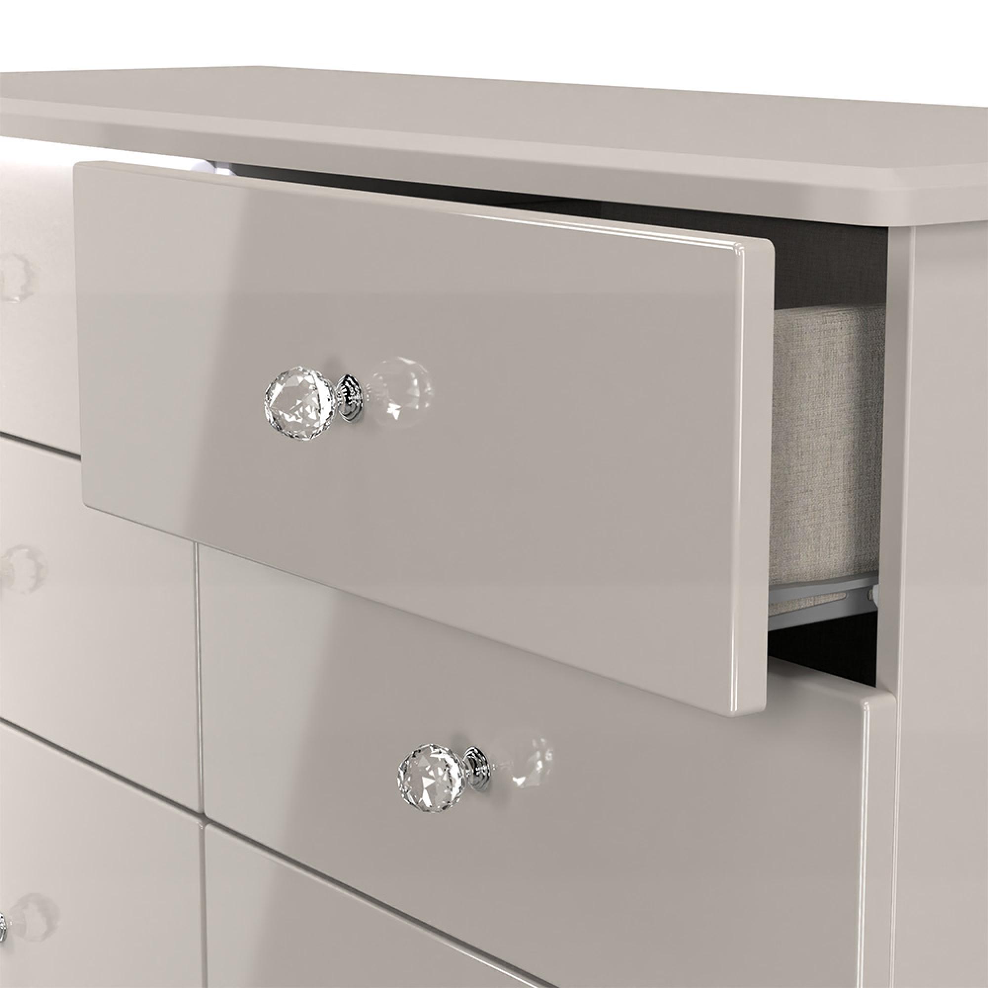 Lumiere Chest - Midi - 6 Drawer - Cashmere Gloss