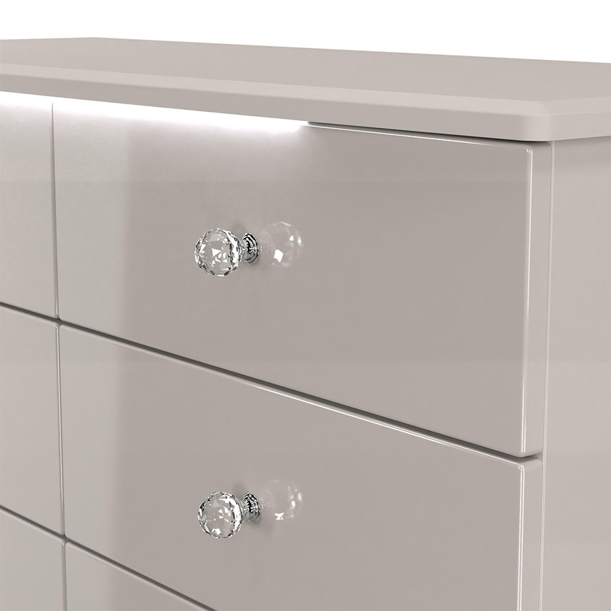 Lumiere Chest - Midi - 6 Drawer - Cashmere Gloss