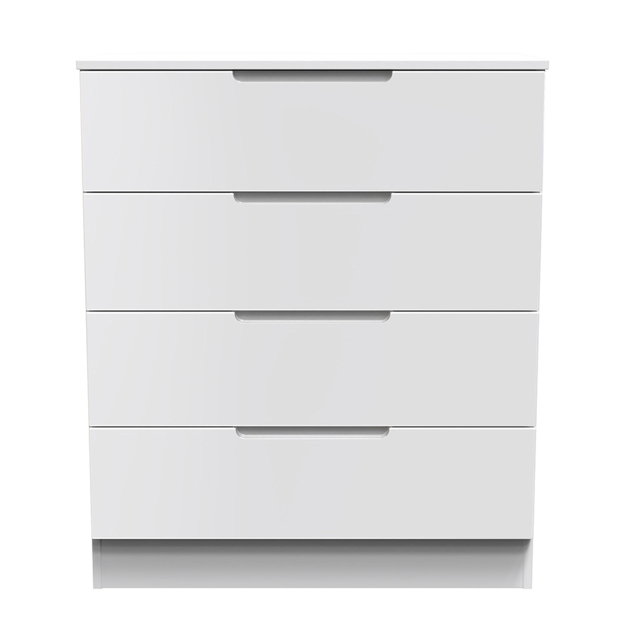 Milan Chest - 4 Drawer - White Gloss