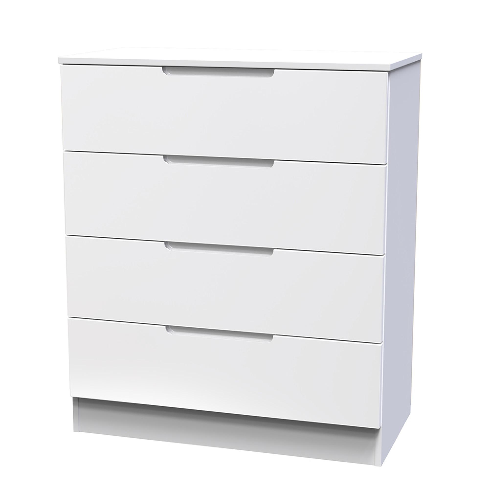 Milan Chest - 4 Drawer - White Gloss