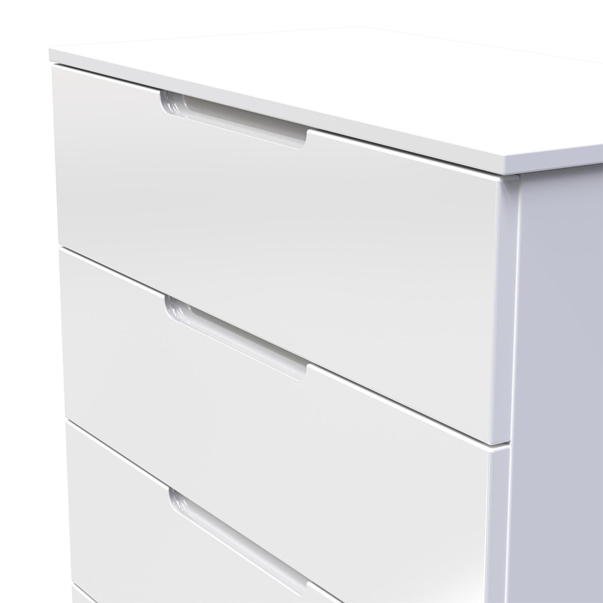 Milan Chest - 4 Drawer - White Gloss