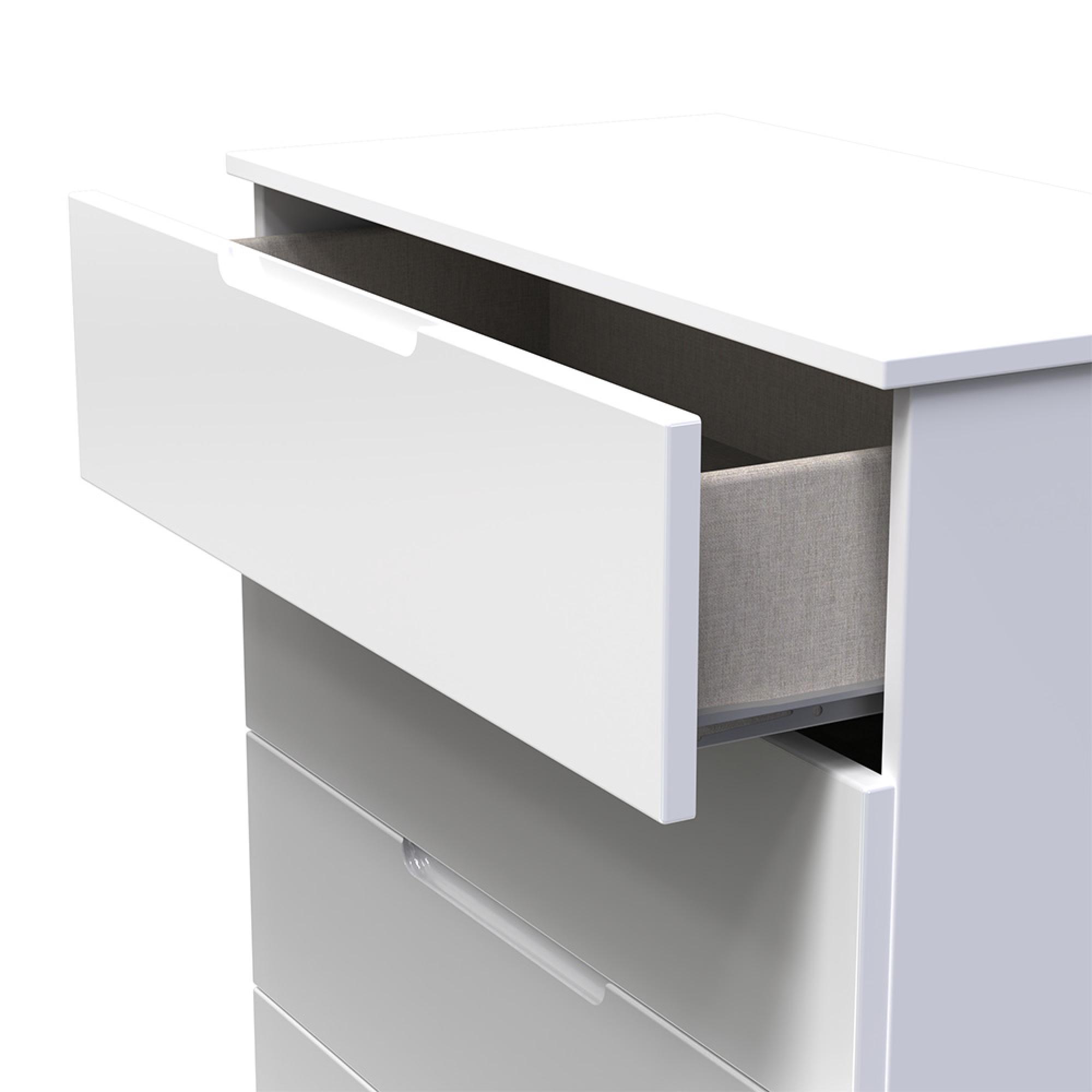 Milan Chest - 4 Drawer - White Gloss