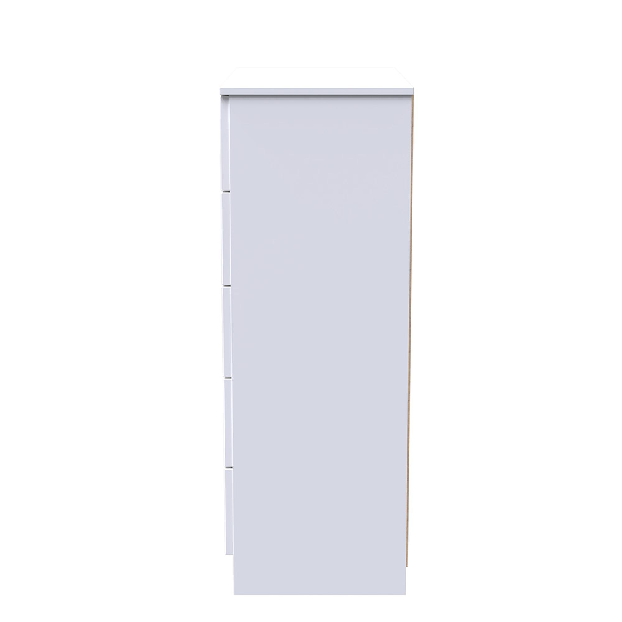 Milan Chest - 5 Drawer - White Gloss