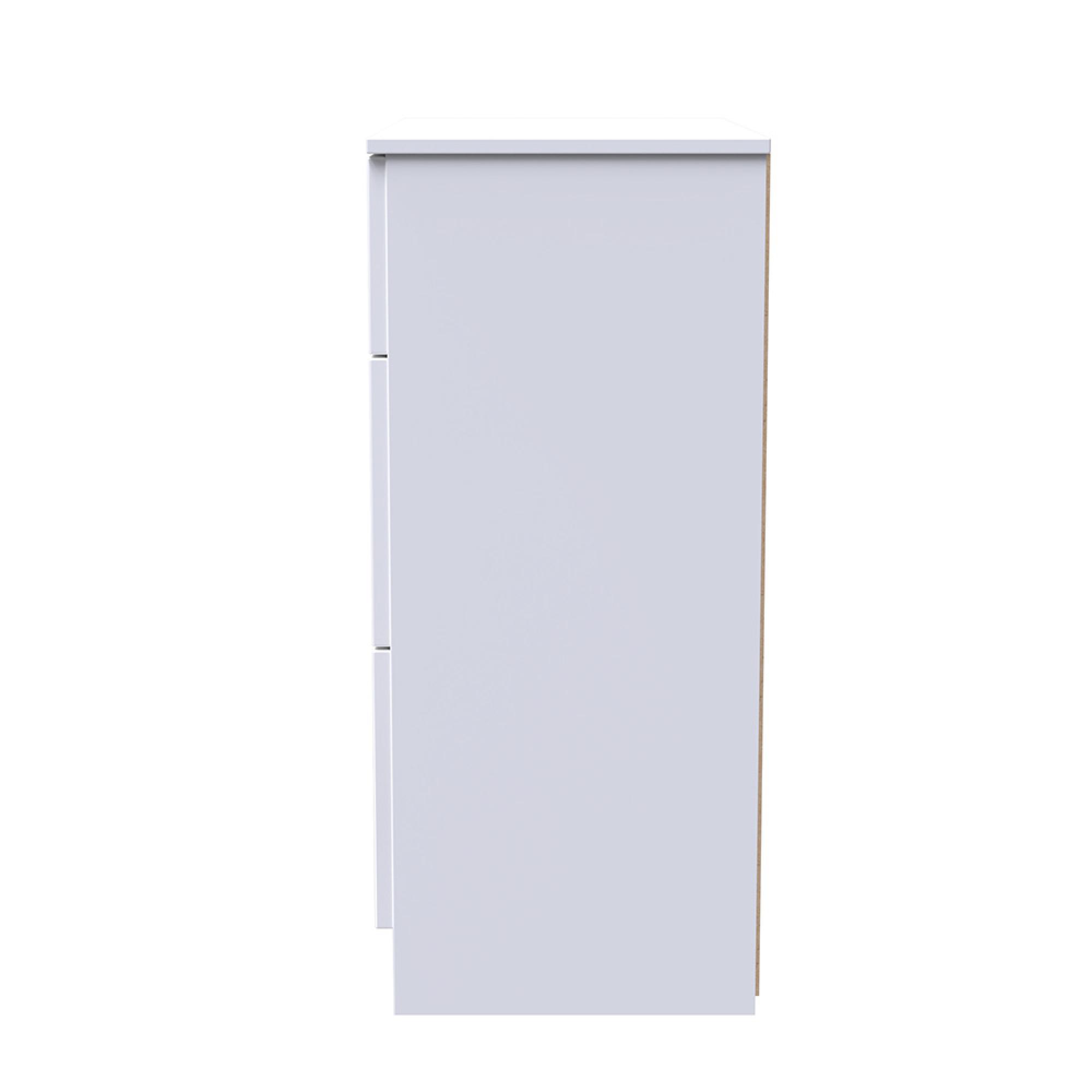 Milan Chest - Deep - 3 Drawer - White Gloss