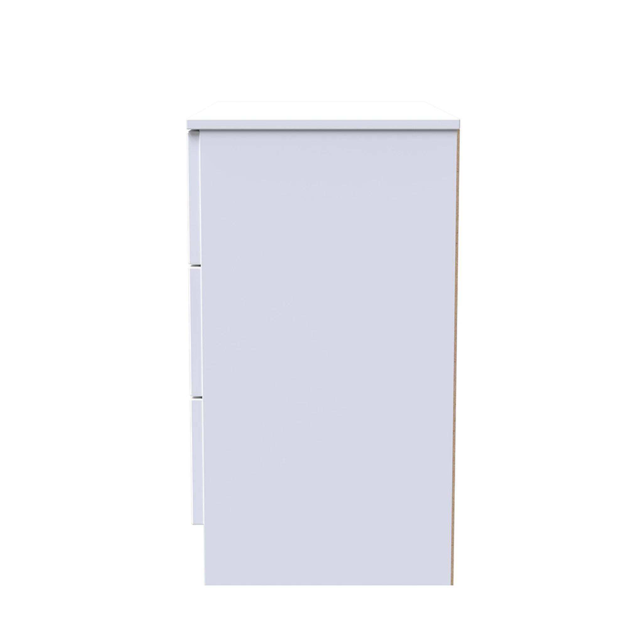Milan Chest - Small - 3 Drawer - White Gloss