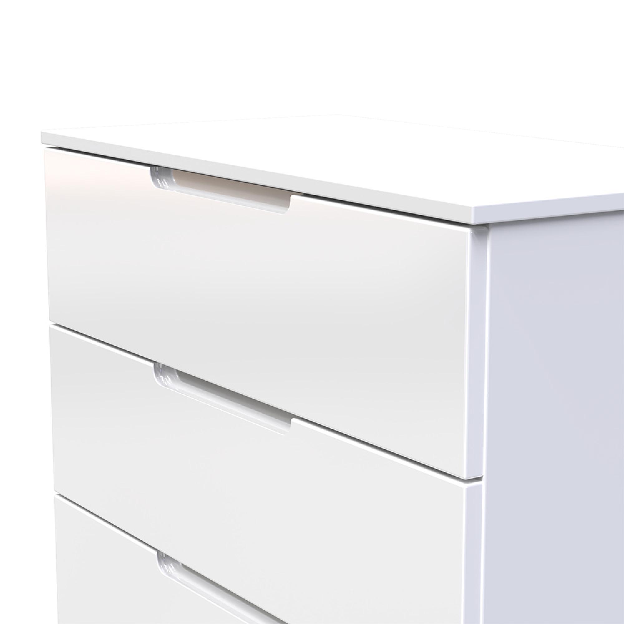 Milan Chest - Small - 3 Drawer - White Gloss