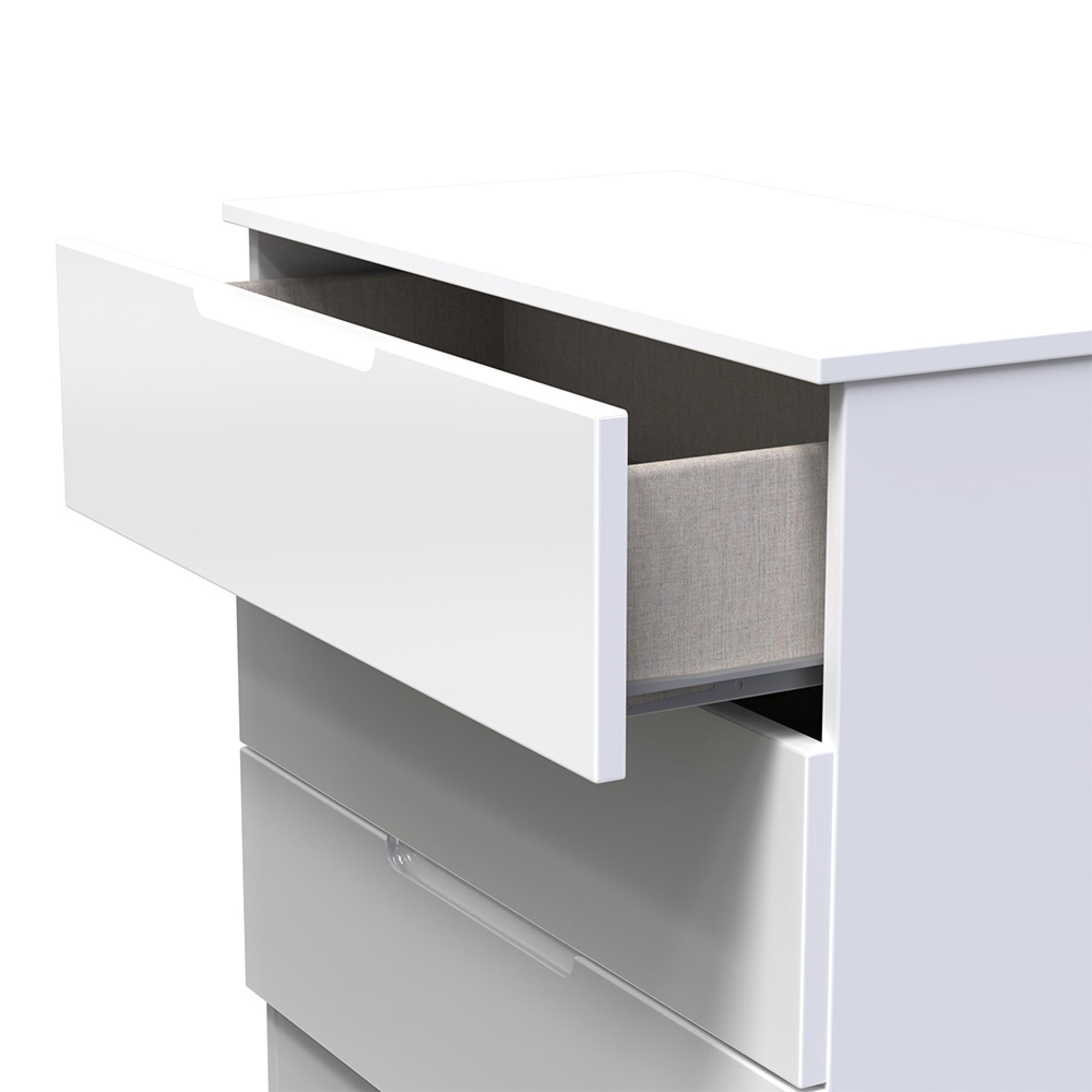 Milan Chest - Small - 3 Drawer - White Gloss