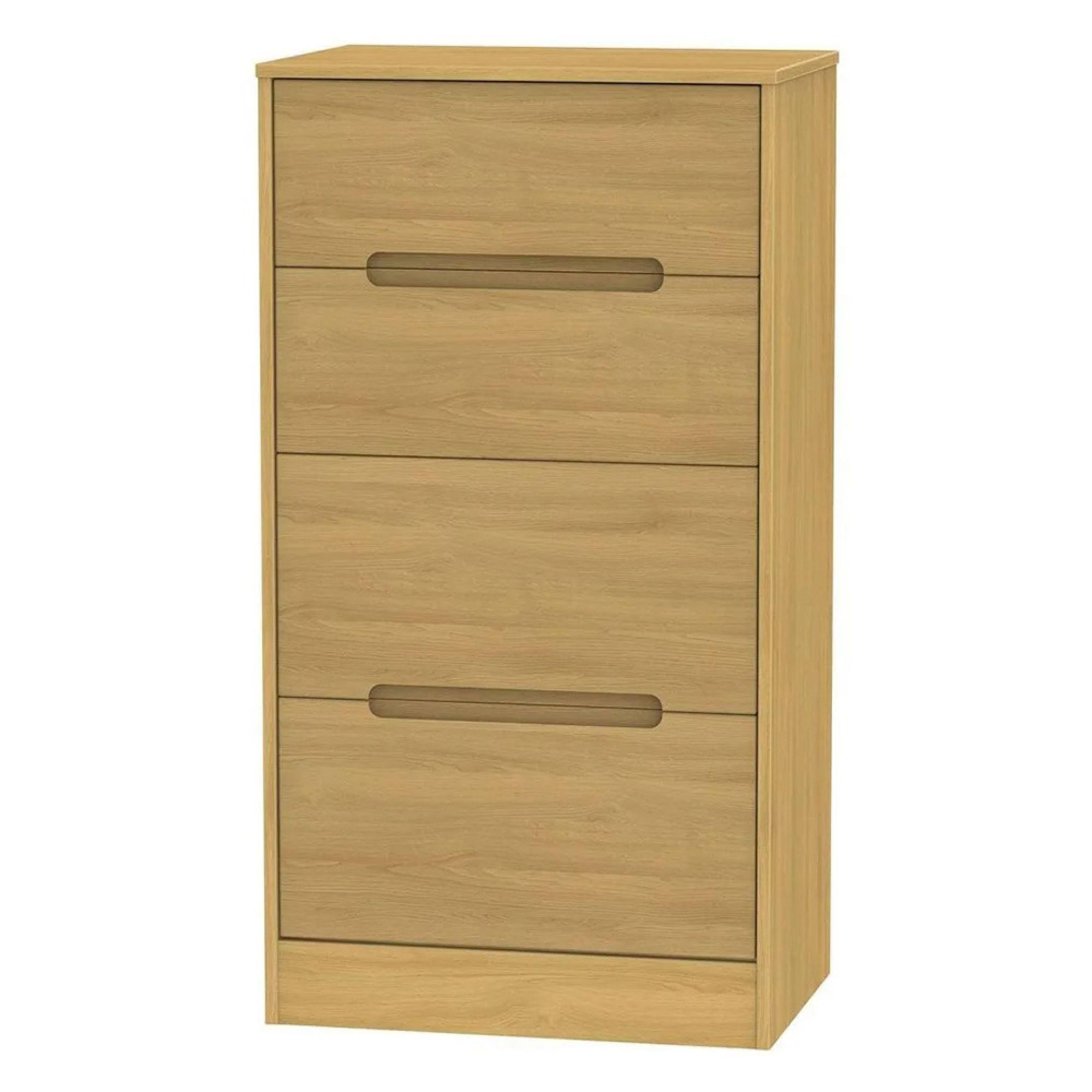 Monaco Chest - Deep Midi - 4 Drawer - Modern Oak