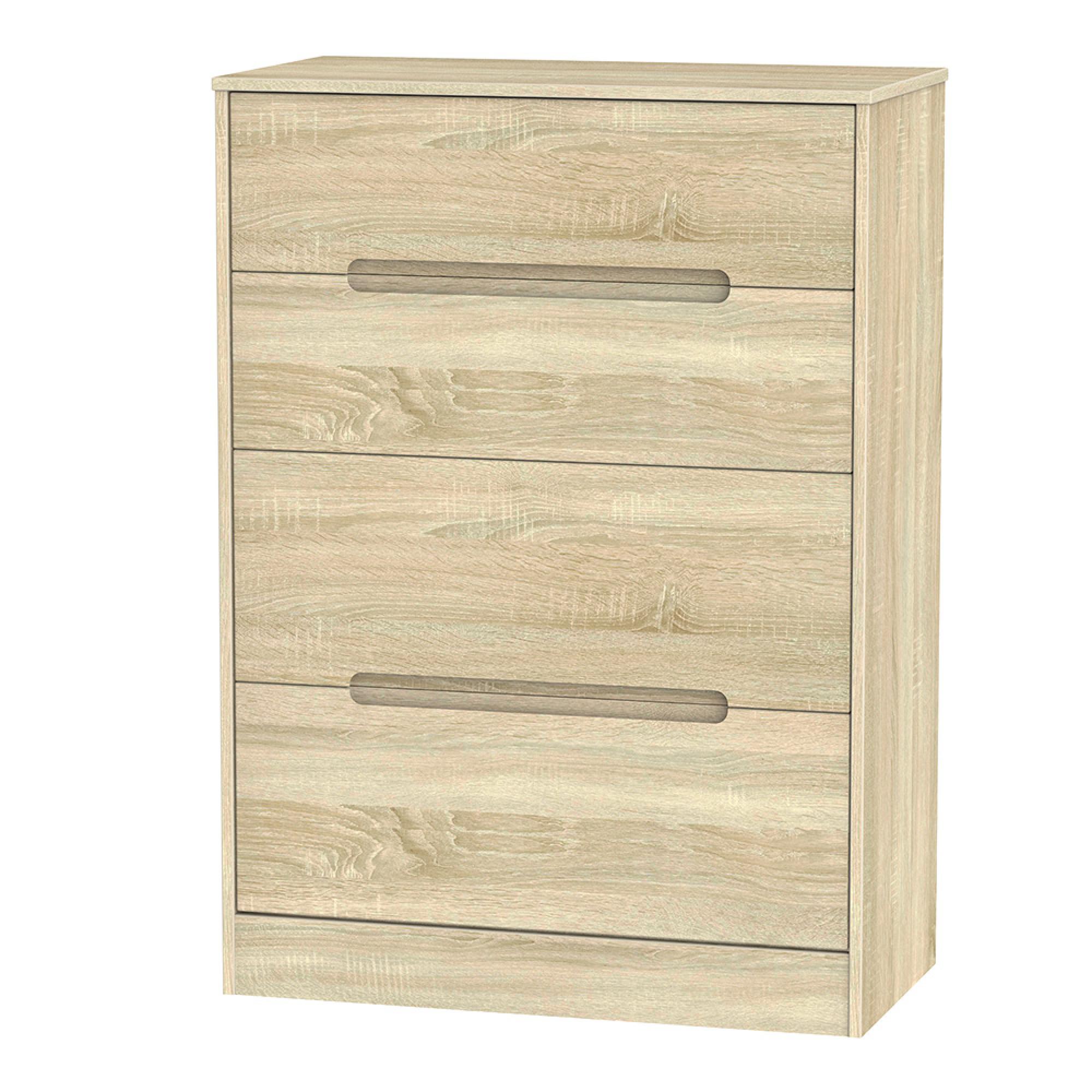 Monaco Chest - Deep - 4 Drawer - Oak