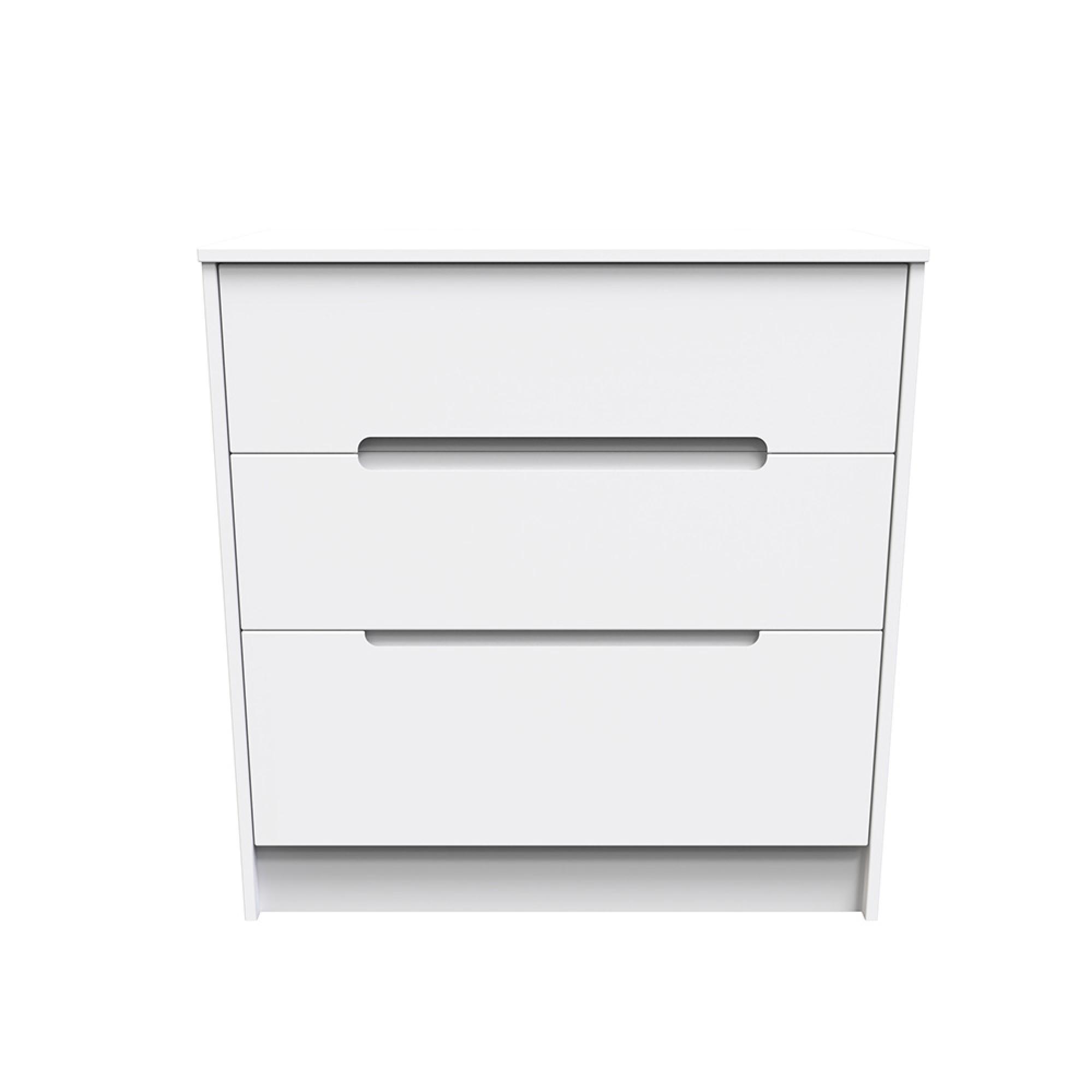 Monaco Chest - Deep - 3 Drawer - White