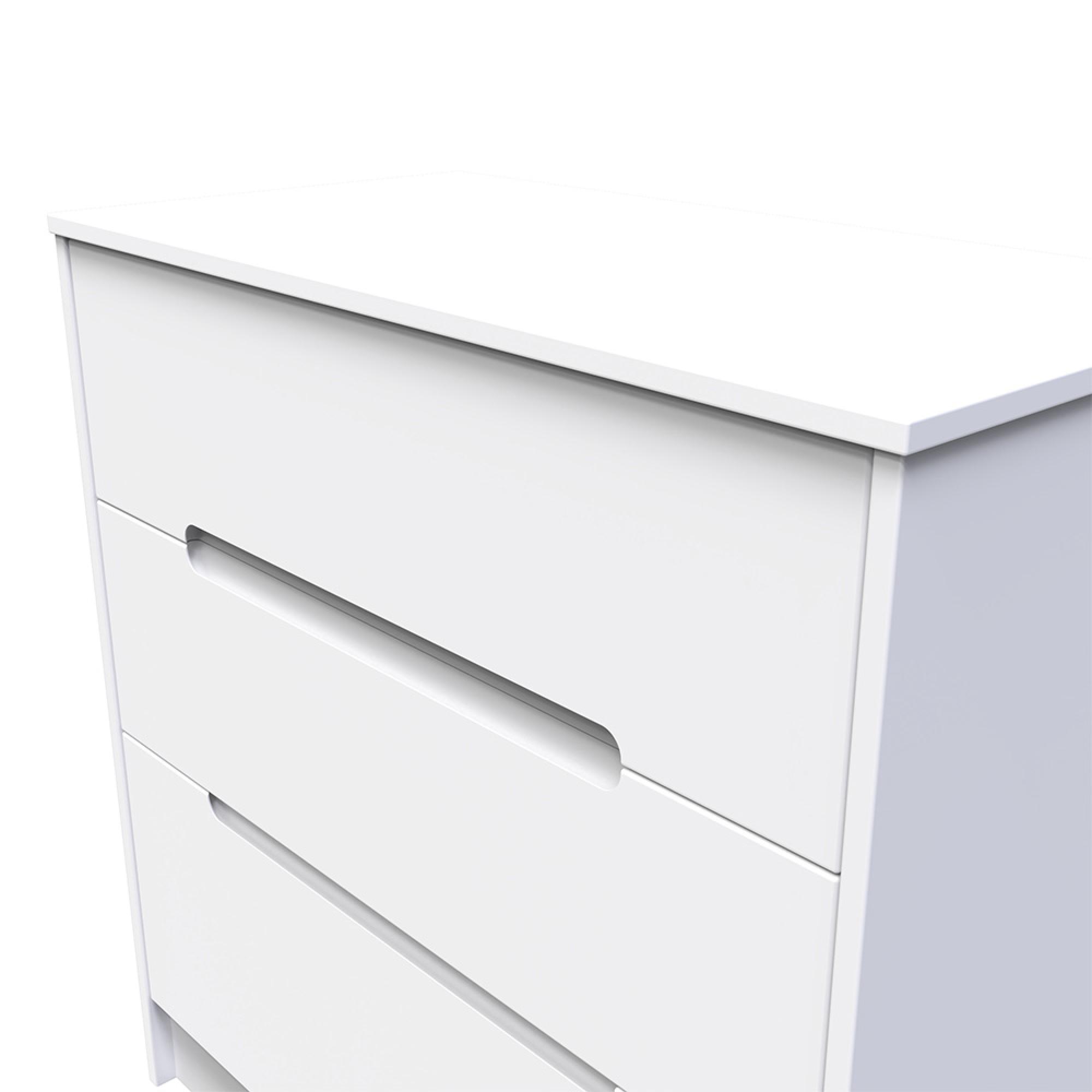 Monaco Chest - Deep - 3 Drawer - White
