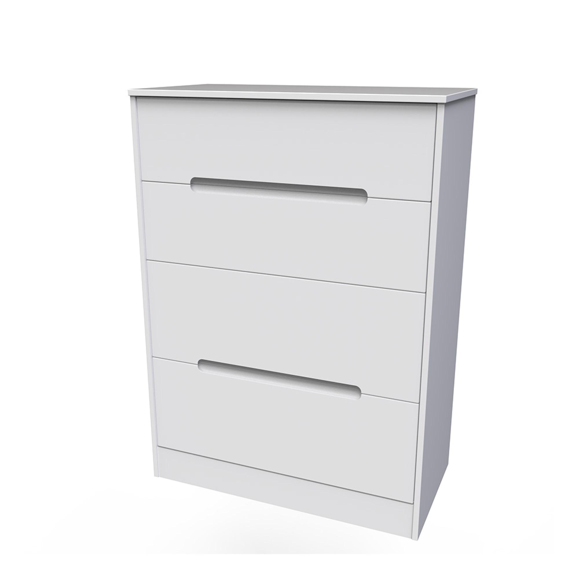 Monaco Chest - Deep - 4 Drawer - White