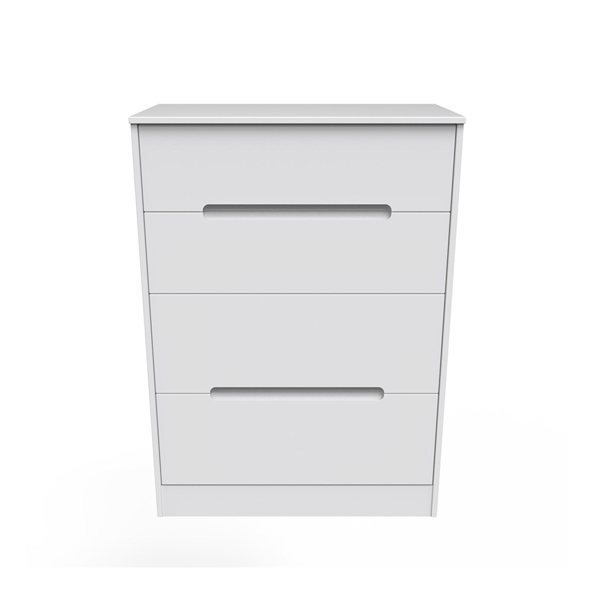 Monaco Chest - Deep - 4 Drawer - White
