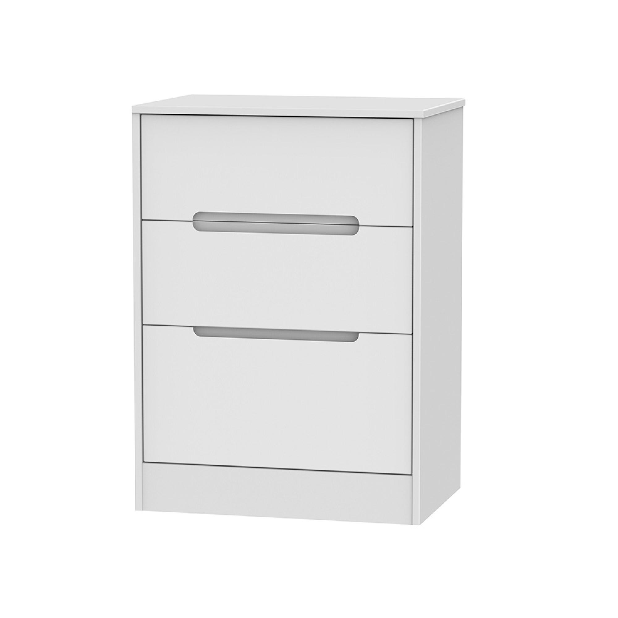 Monaco Chest - Deep Midi - 3 Drawer - White