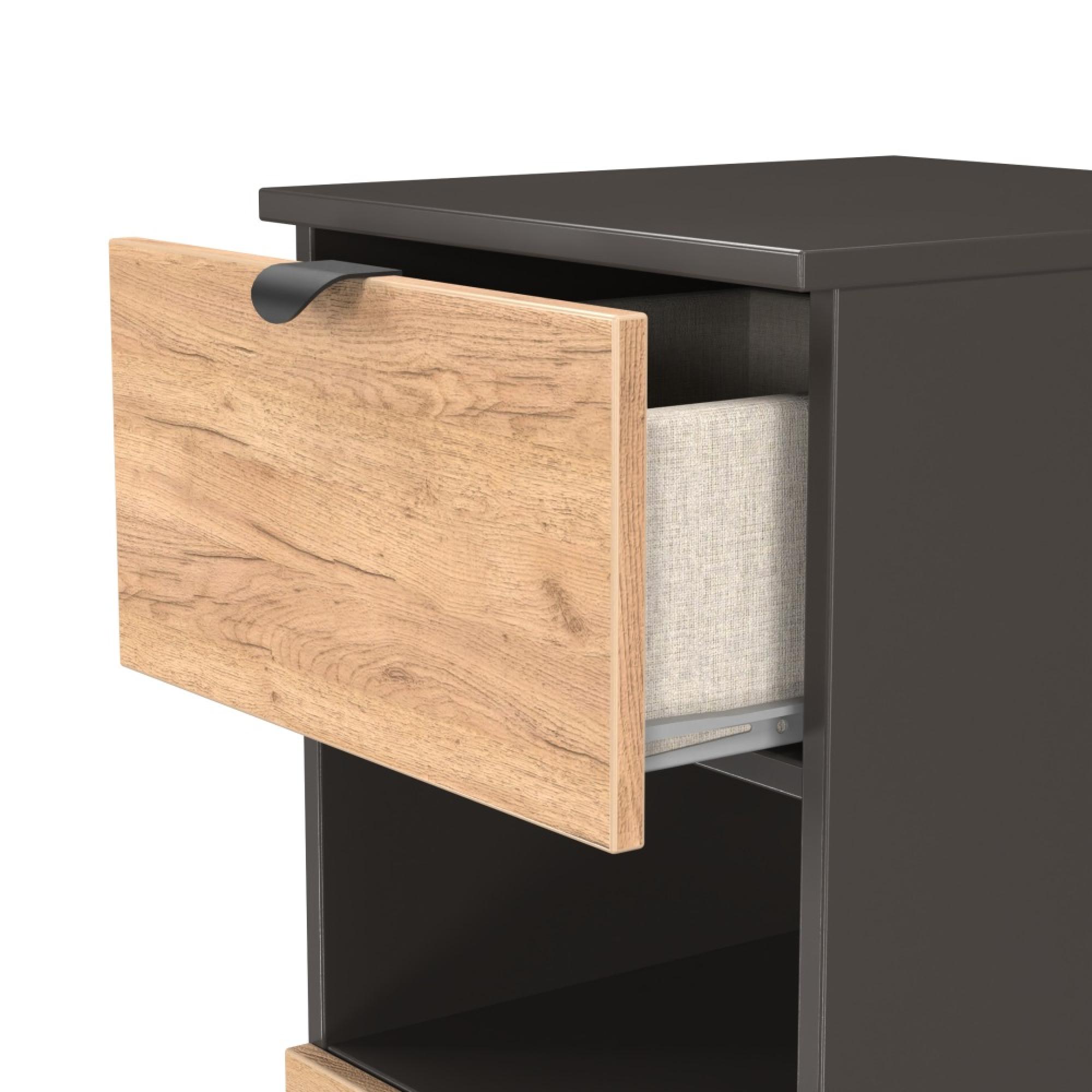 Bora Chest - 3 Drawer - Gold Craft Oak and Graphite