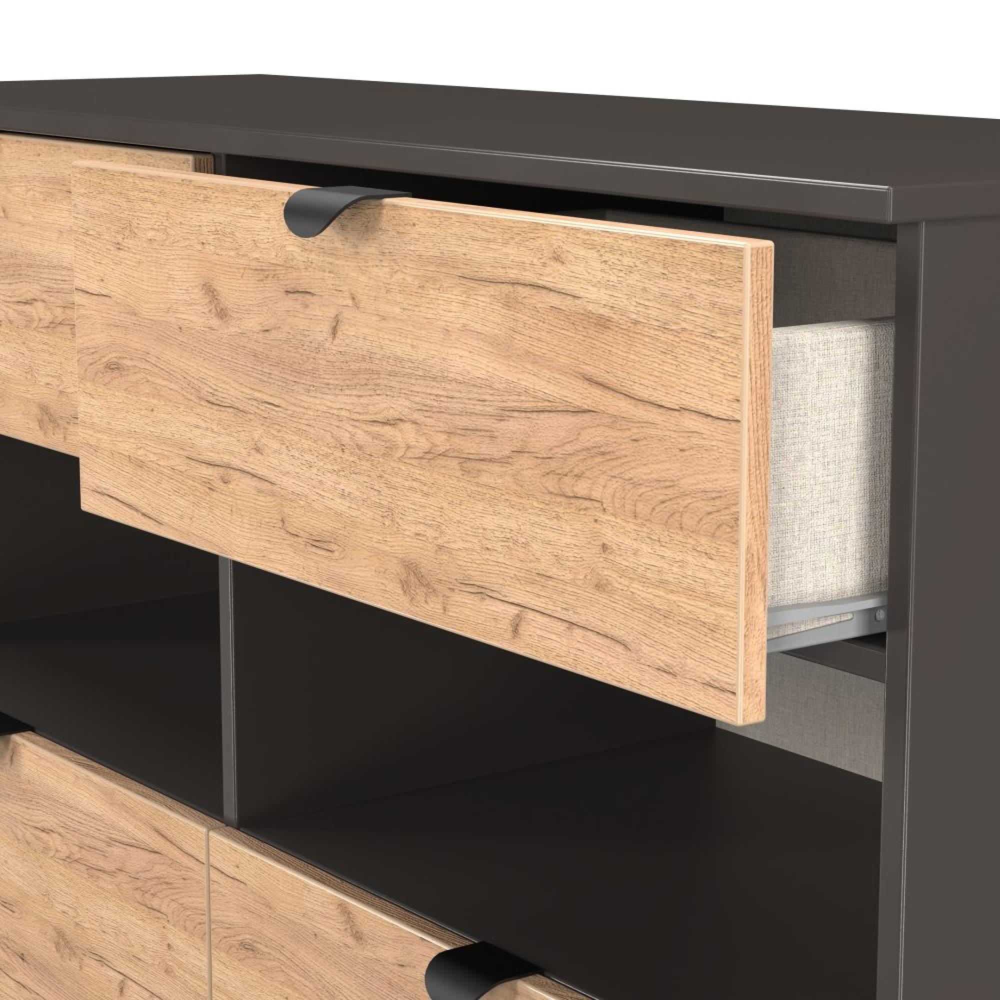 Bora Chest - 4 Drawer - Midi - Gold Craft Oak and Graphite