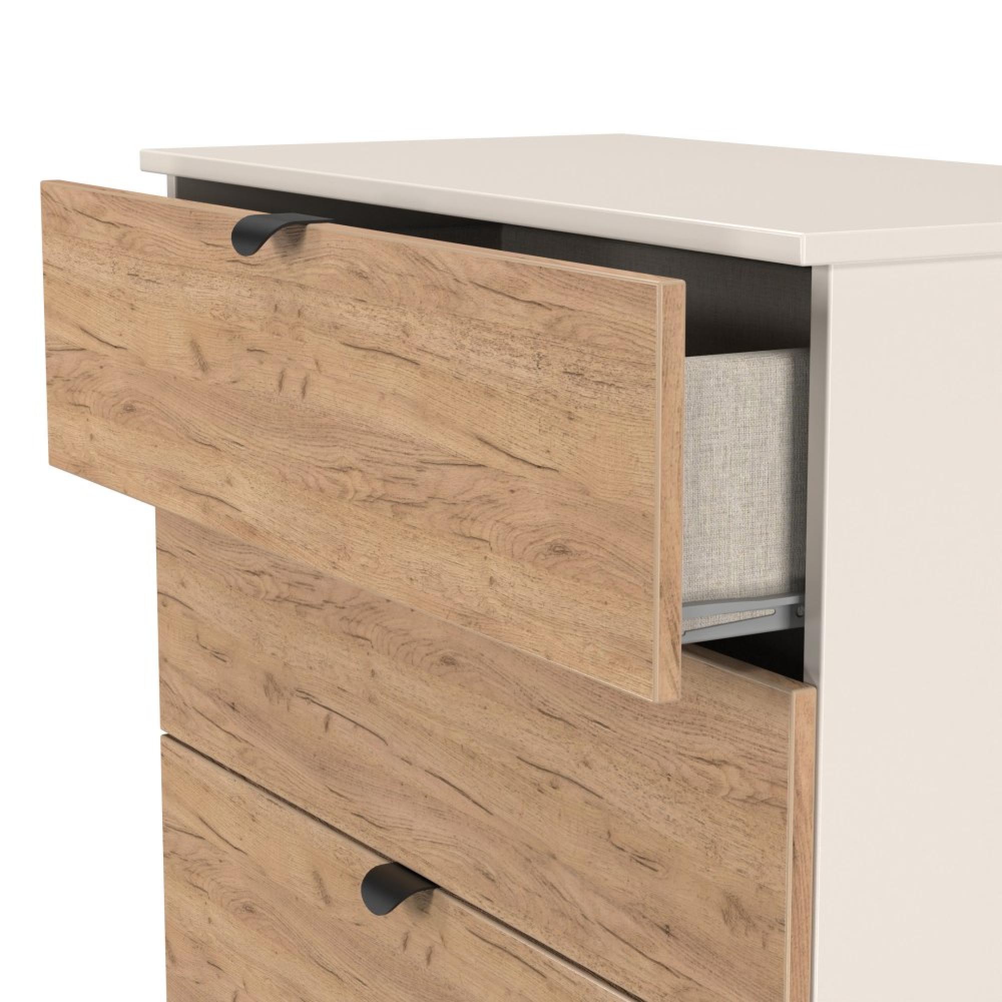 Bora Chest - 4 Drawer - Deep - Gold Craft Oak and Kashmir Matt