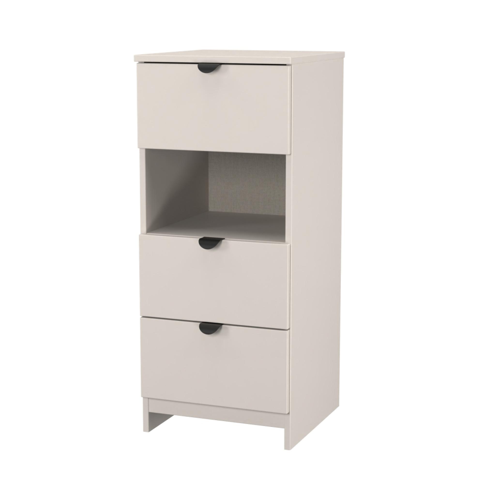 Bora Chest - 3 Drawer - Open Shelf - Kashmir Matt