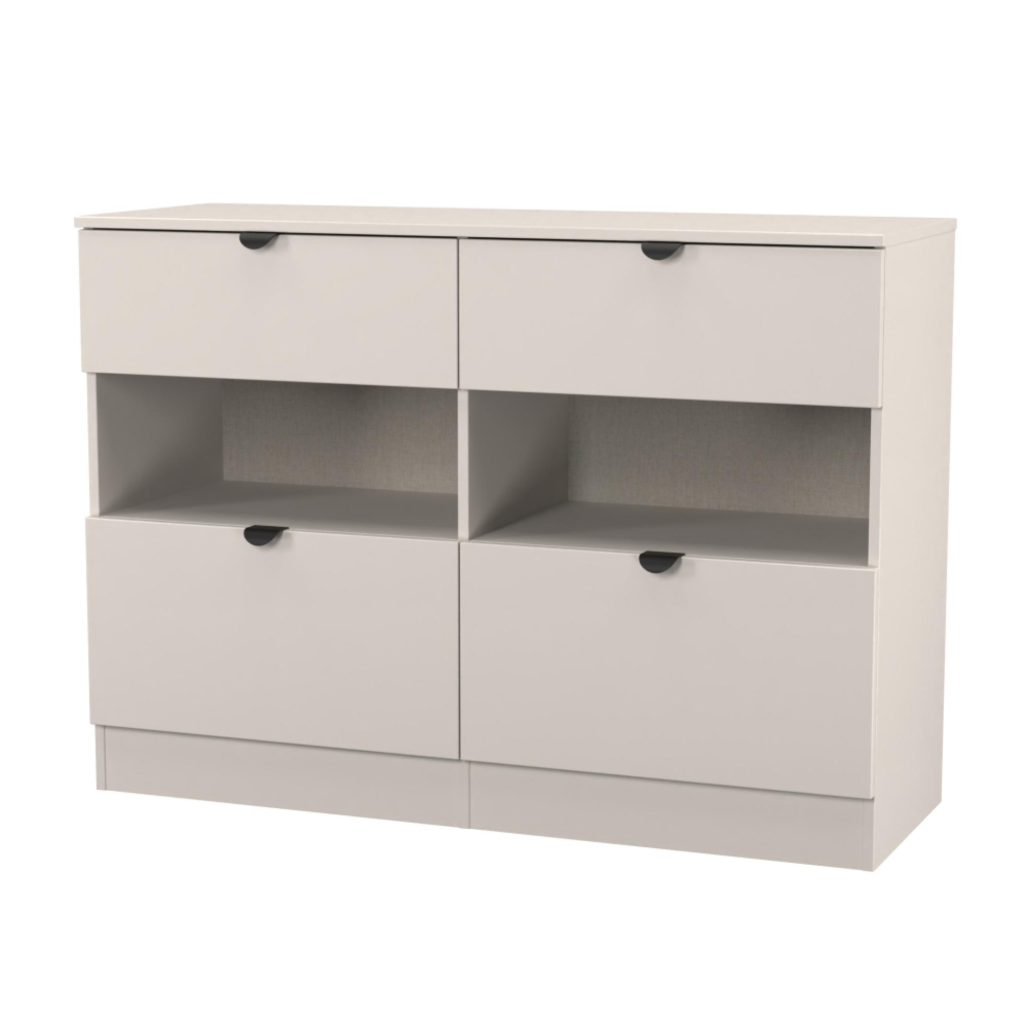 Bora Chest - 4 Drawer - Open Shelf - Midi - Kashmir Matt