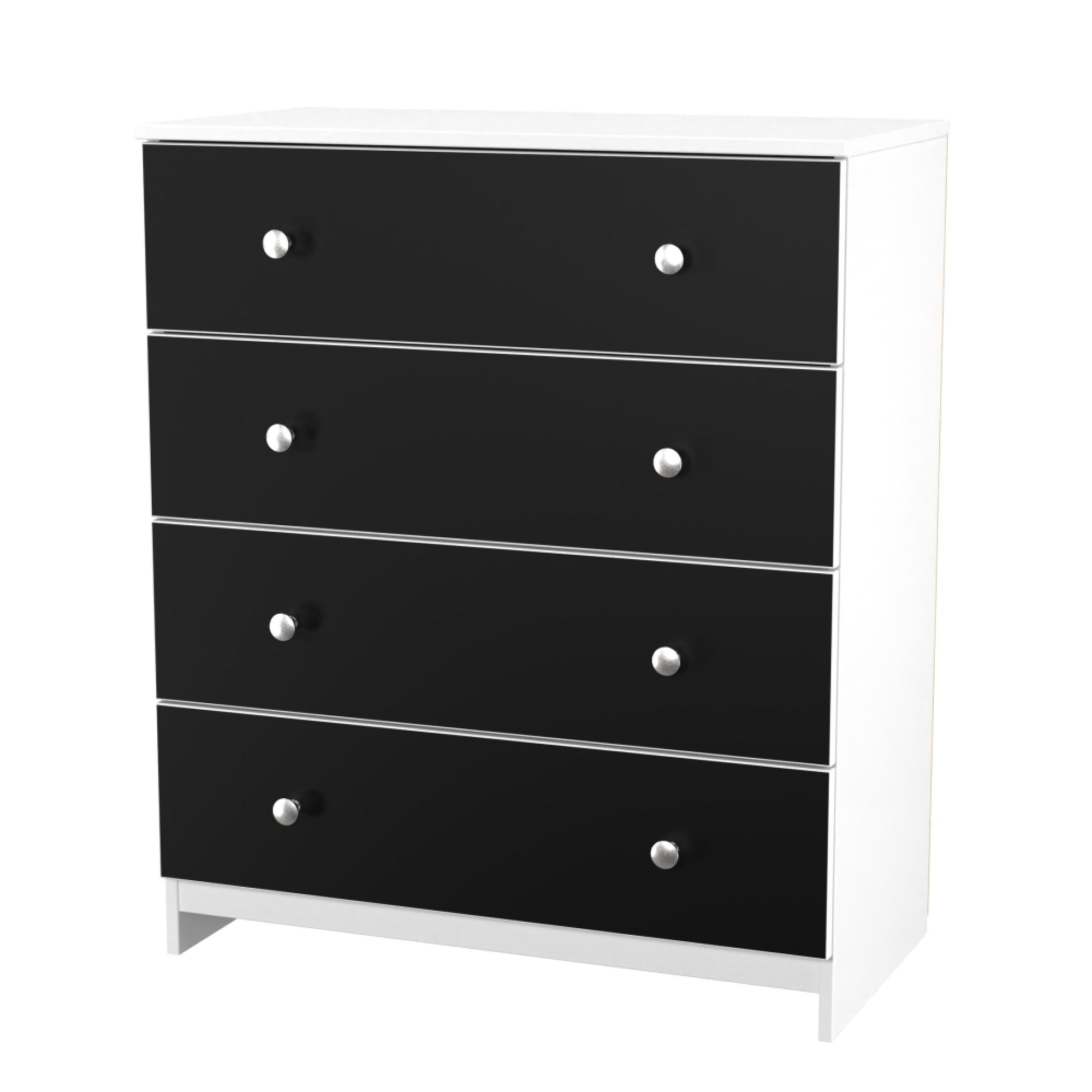 Yarmouth Chest - 4 Drawer - Black Matt and White Matt