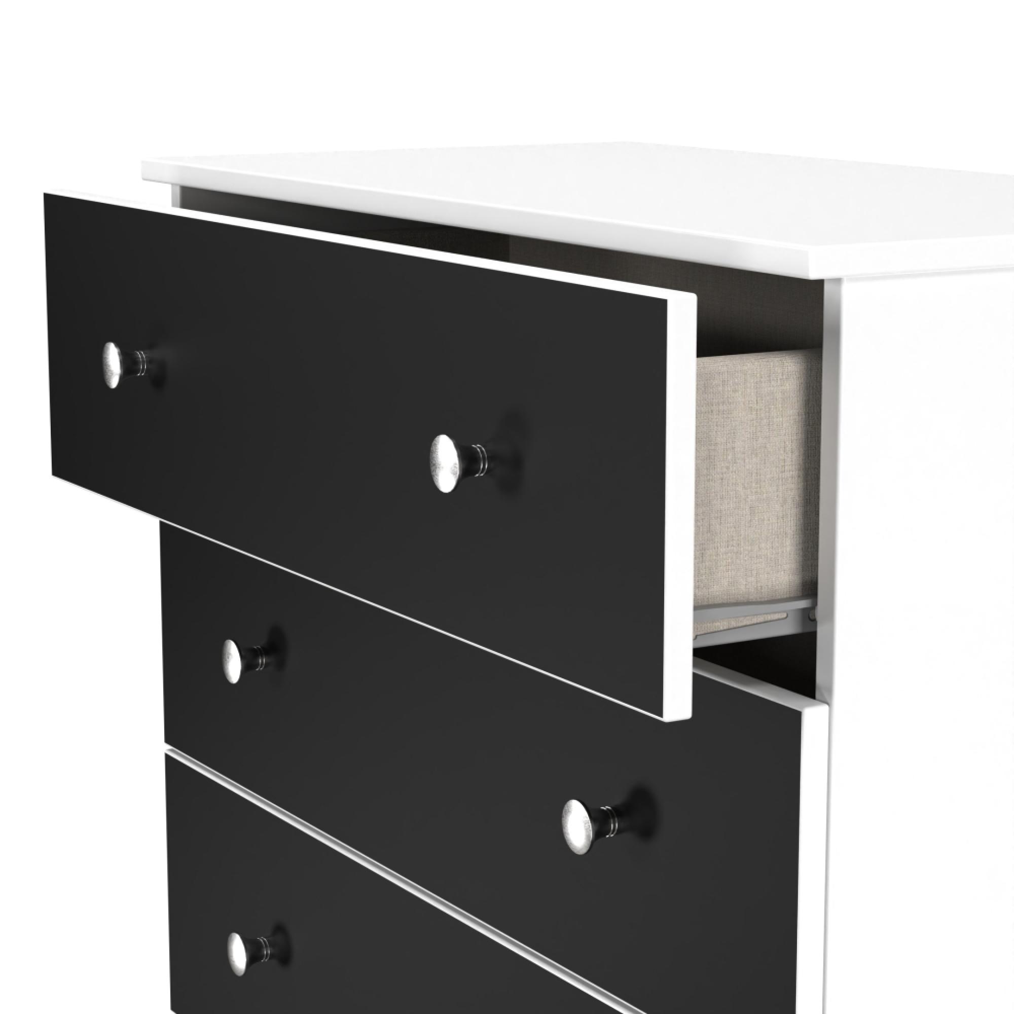 Yarmouth Chest - 4 Drawer - Black Matt and White Matt